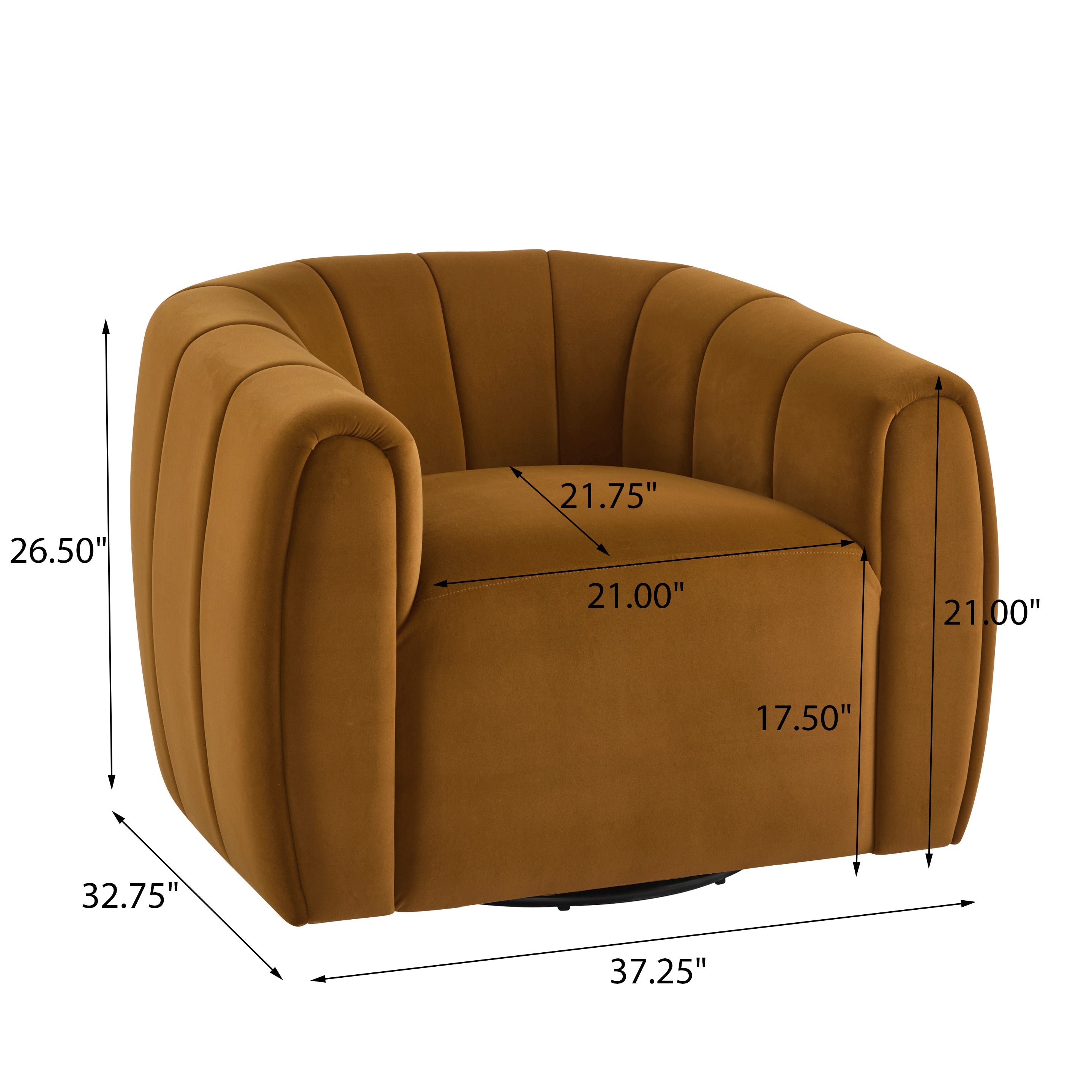 Modern Swivel Club Chair with Premium Velvet
