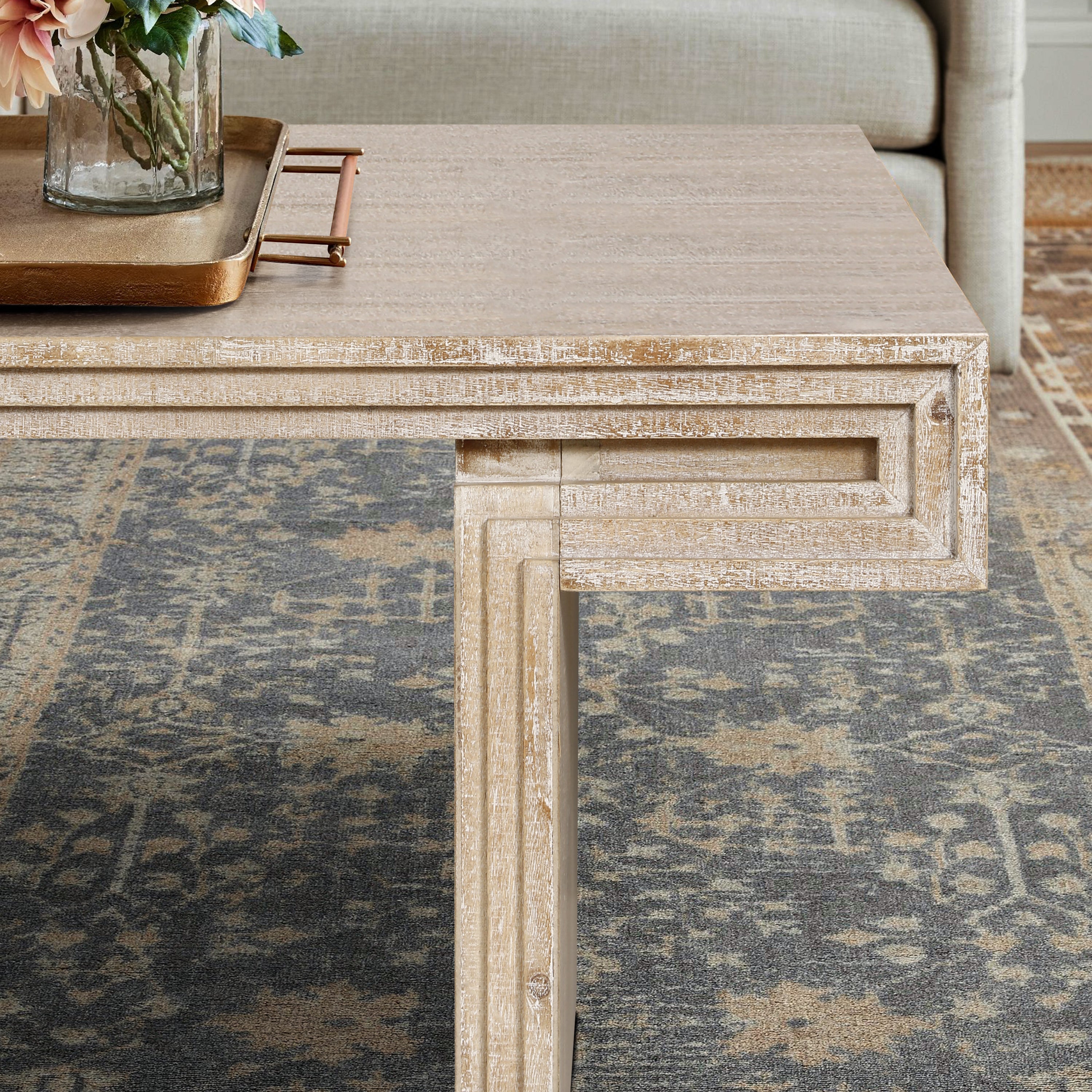 Modern Farmhouse Reclaimed Wood Texture Coffee Table