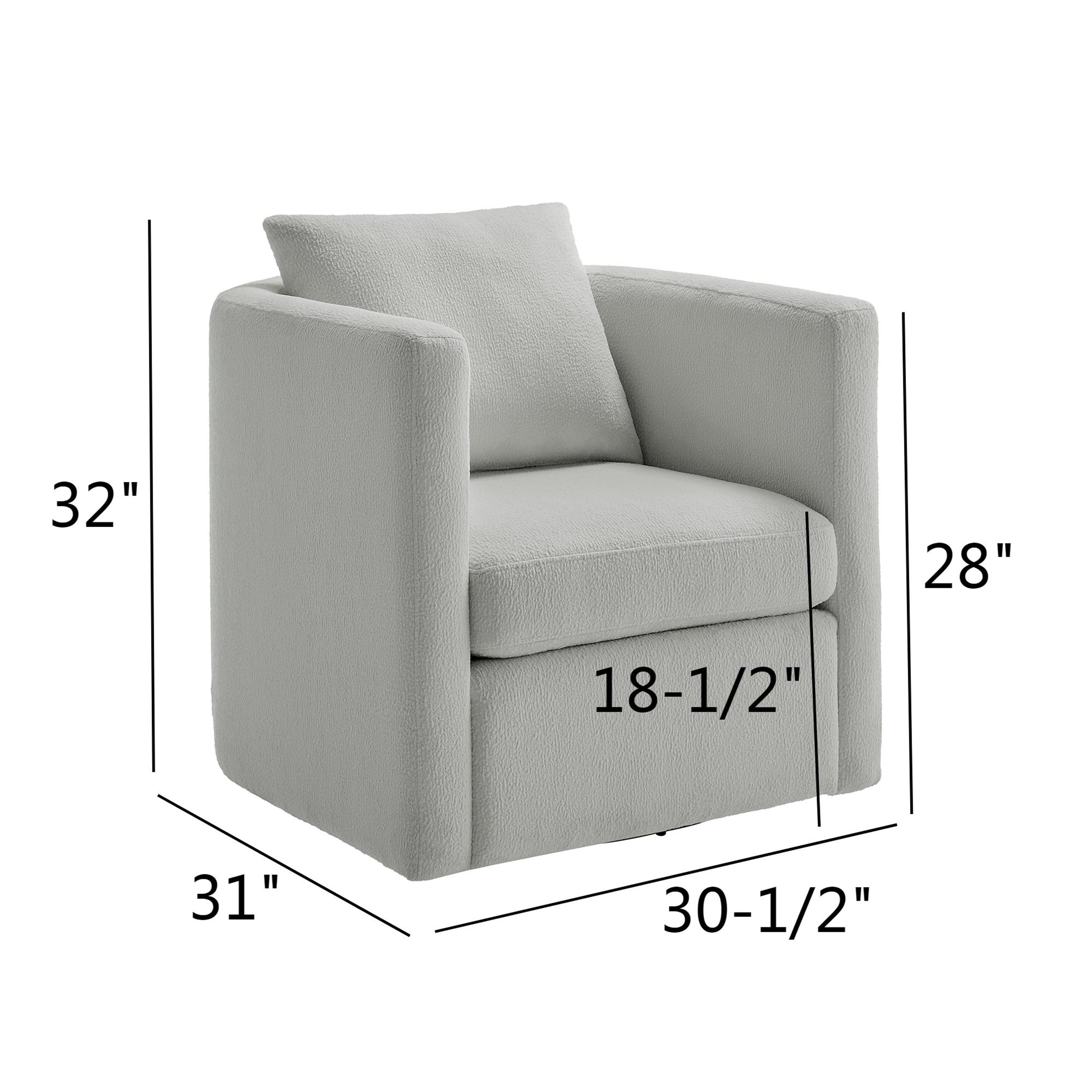 Sutton Light Grey Performance Fabric Swivel Barrel Chair