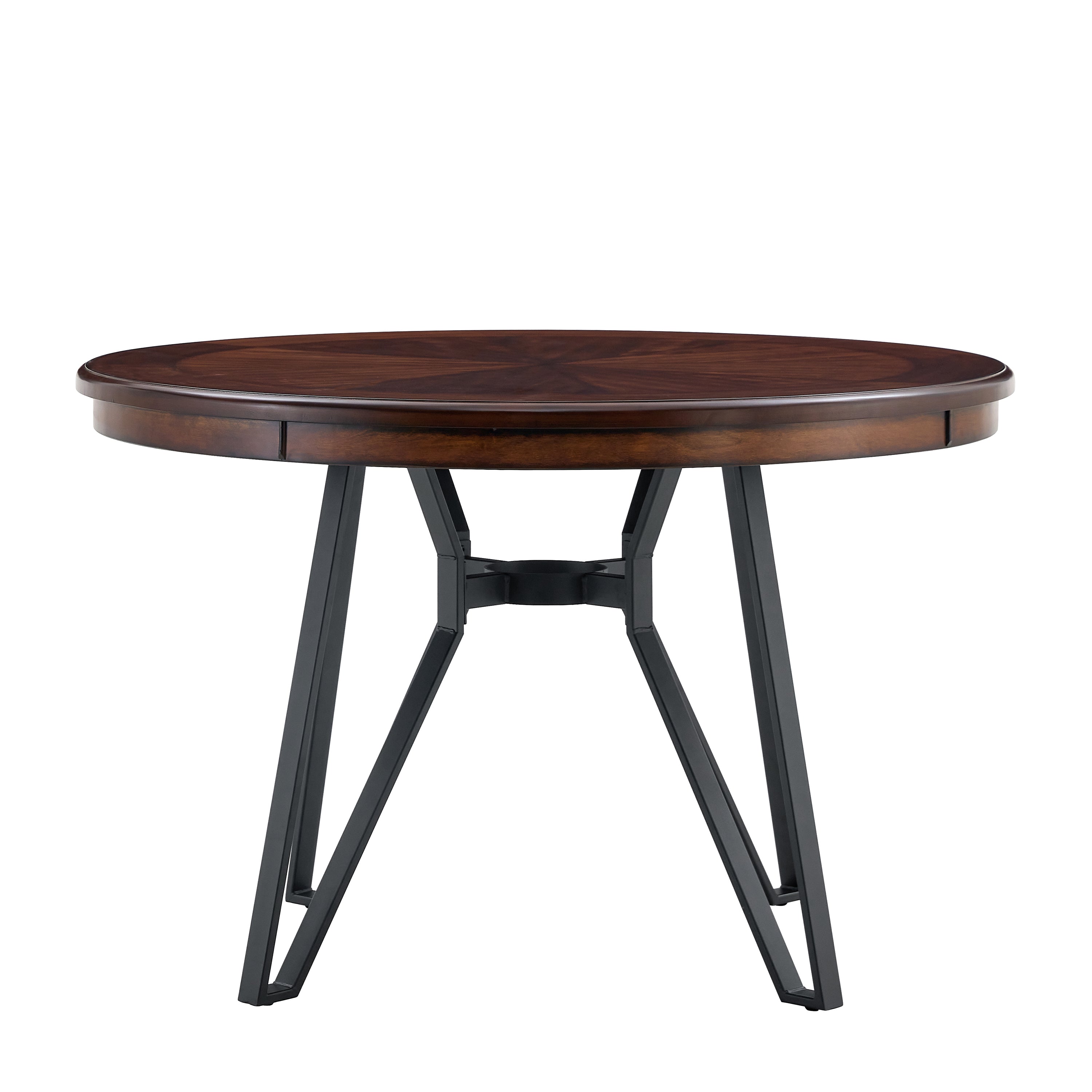 Crosswell Round Dining Table with Metal Legs