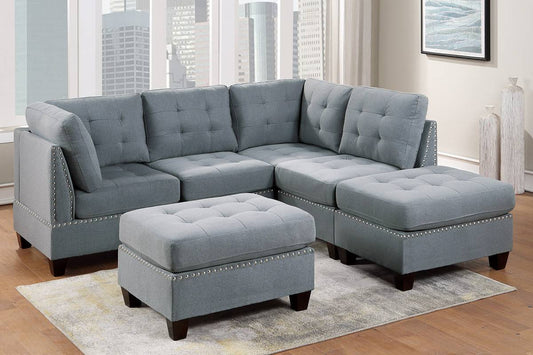 Ensemble sectionnel modulaire 6 pièces 902 avec pouf
