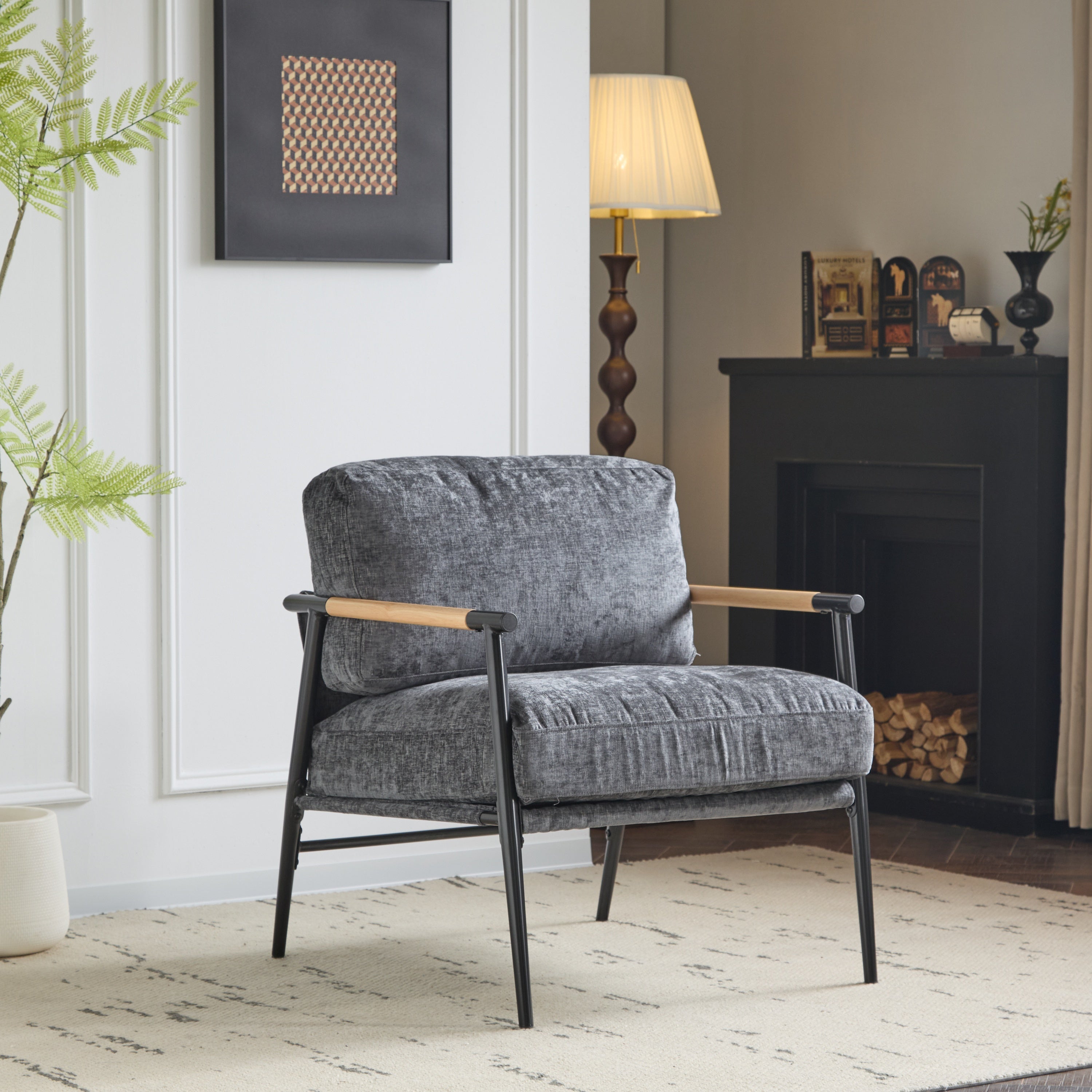 Portwyn Modern Accent Chair with Plush Cushions