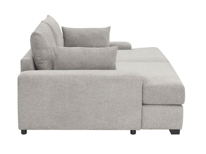 Canapé-lit double surdimensionné Jaylee en tissu gris clair de 88 po de large