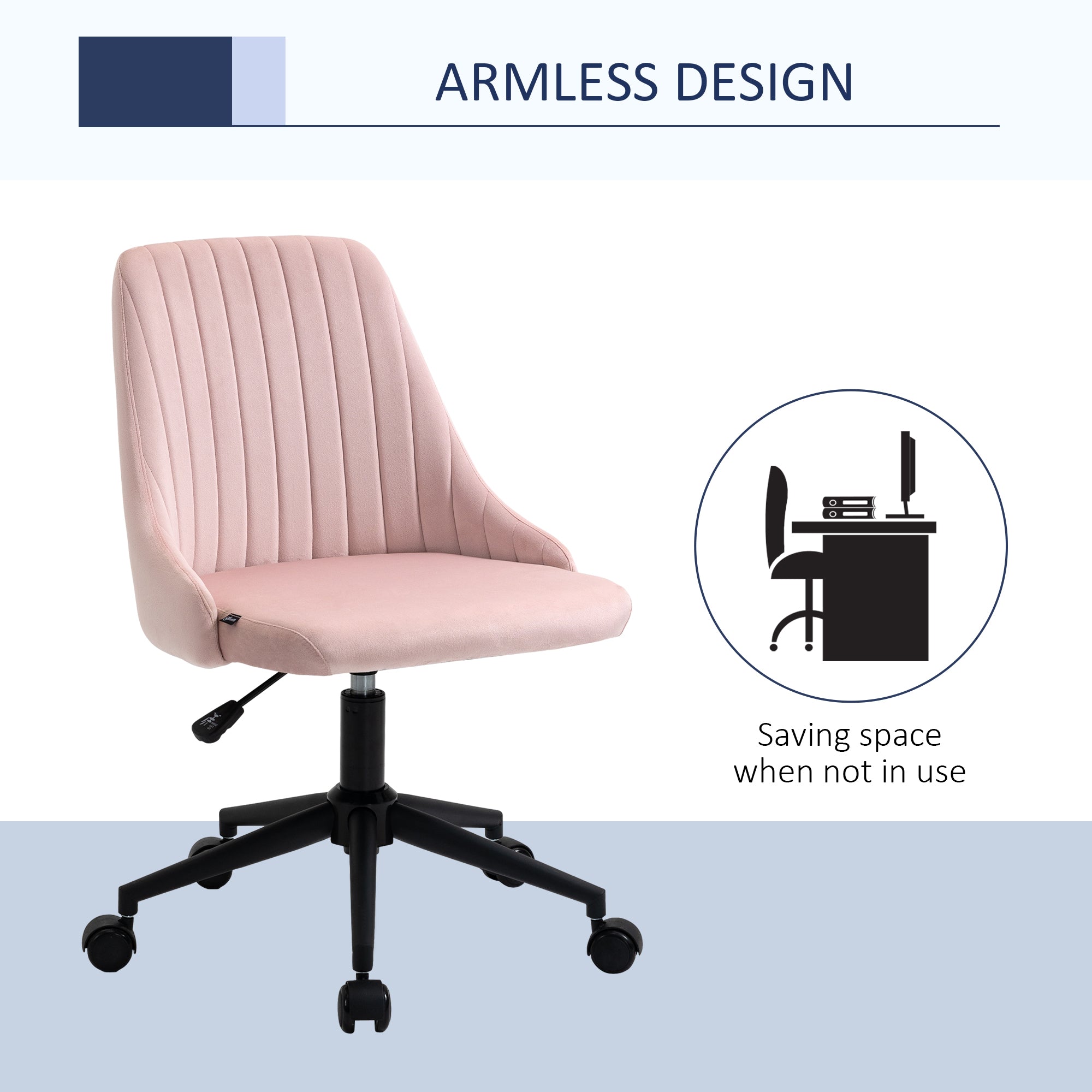 Scalloped Velvet Swivel Desk Chair