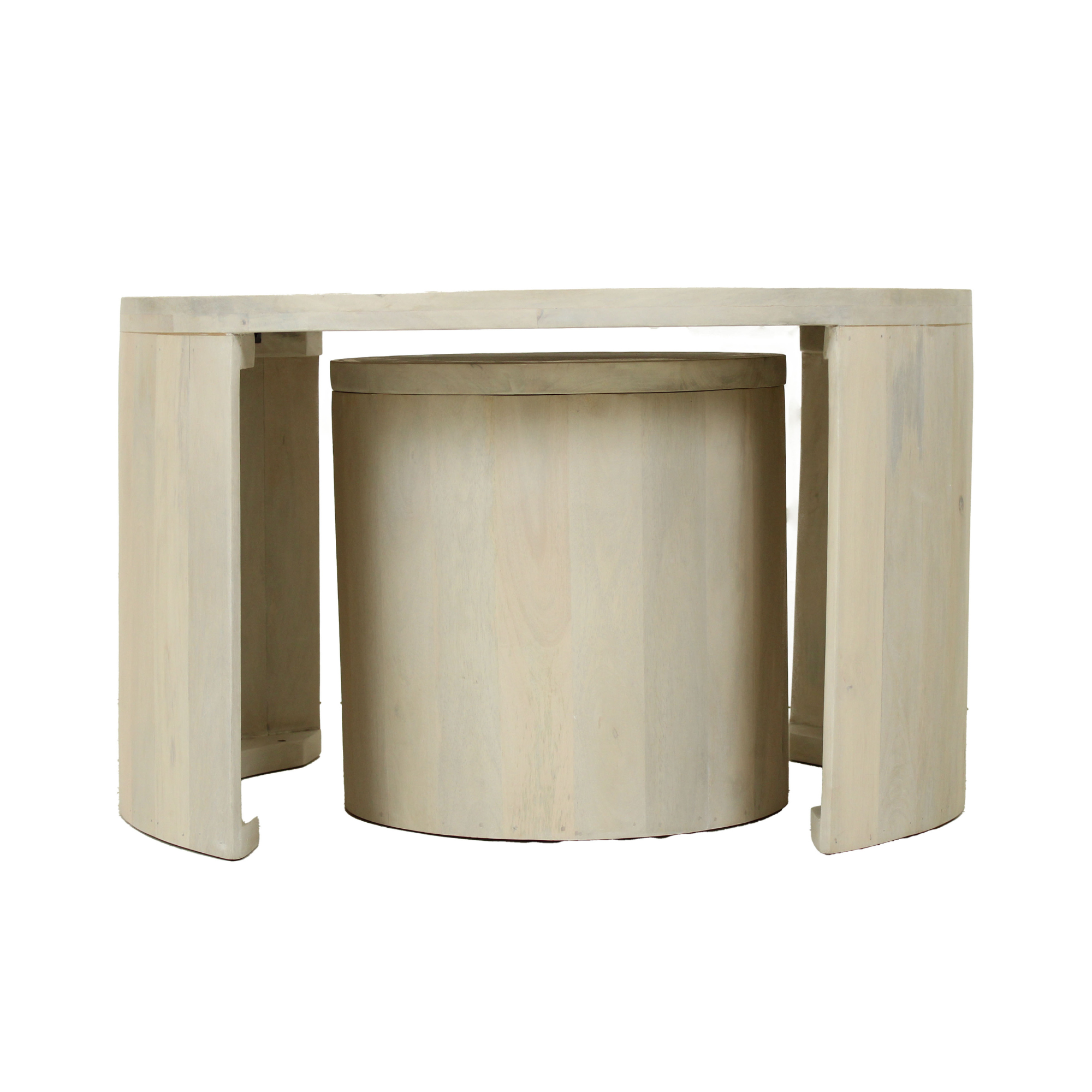 Cyrus Round Storage Coffee Table and Nesting Stool