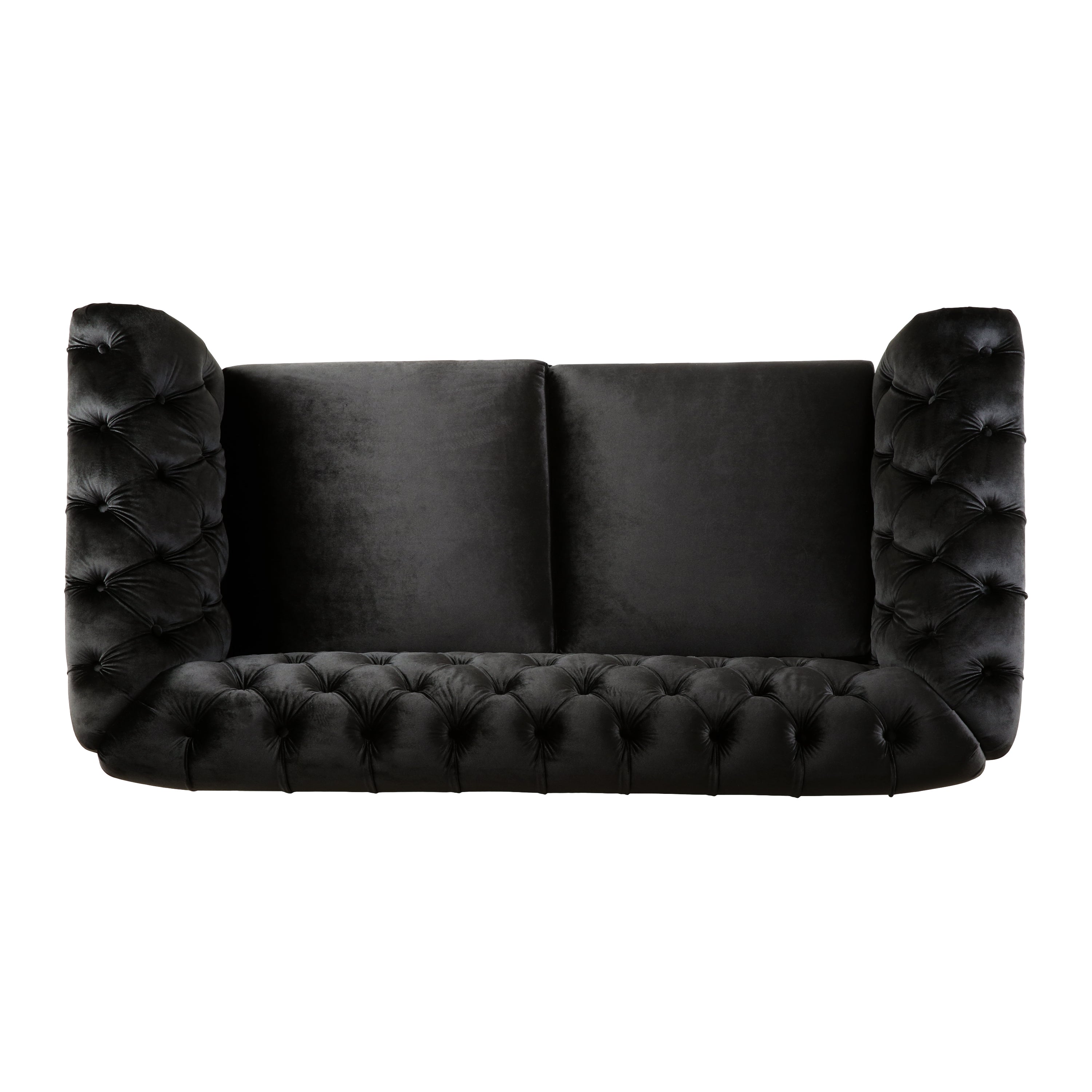 Velvet Rolled Arm Chesterfield Loveseat