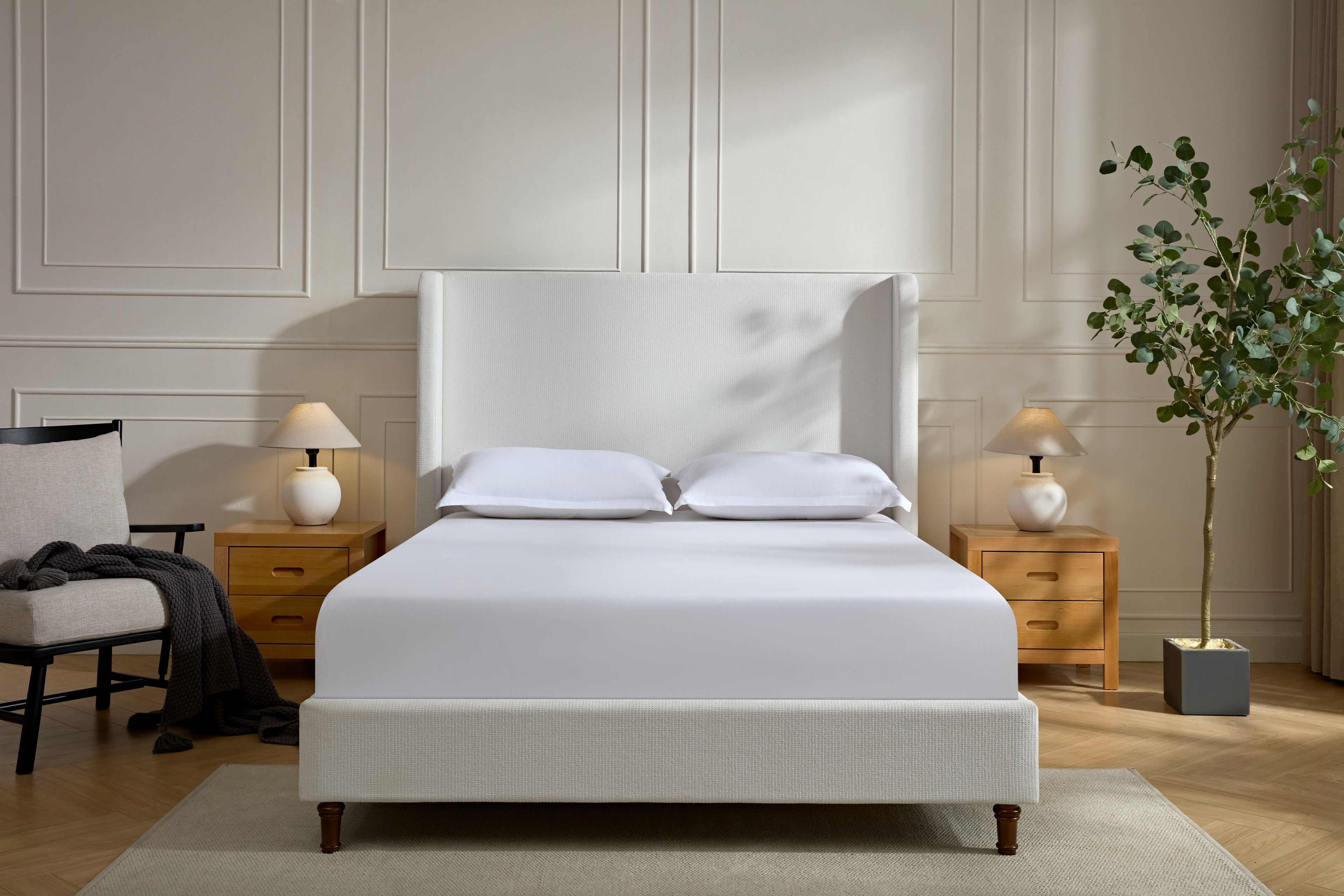 Hannah Upholstered Wingback Bed