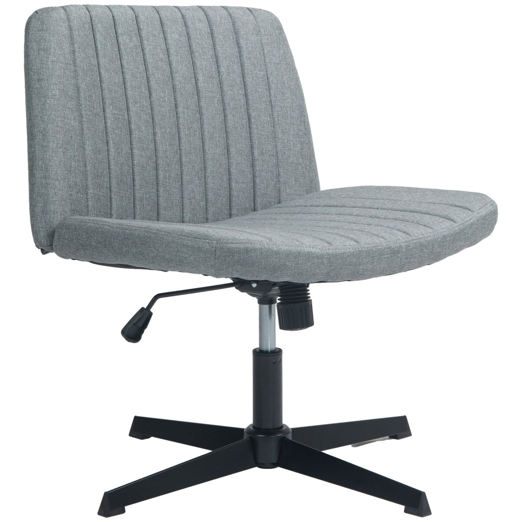 Wide Armless Office Desk Chair with Adjustable Height