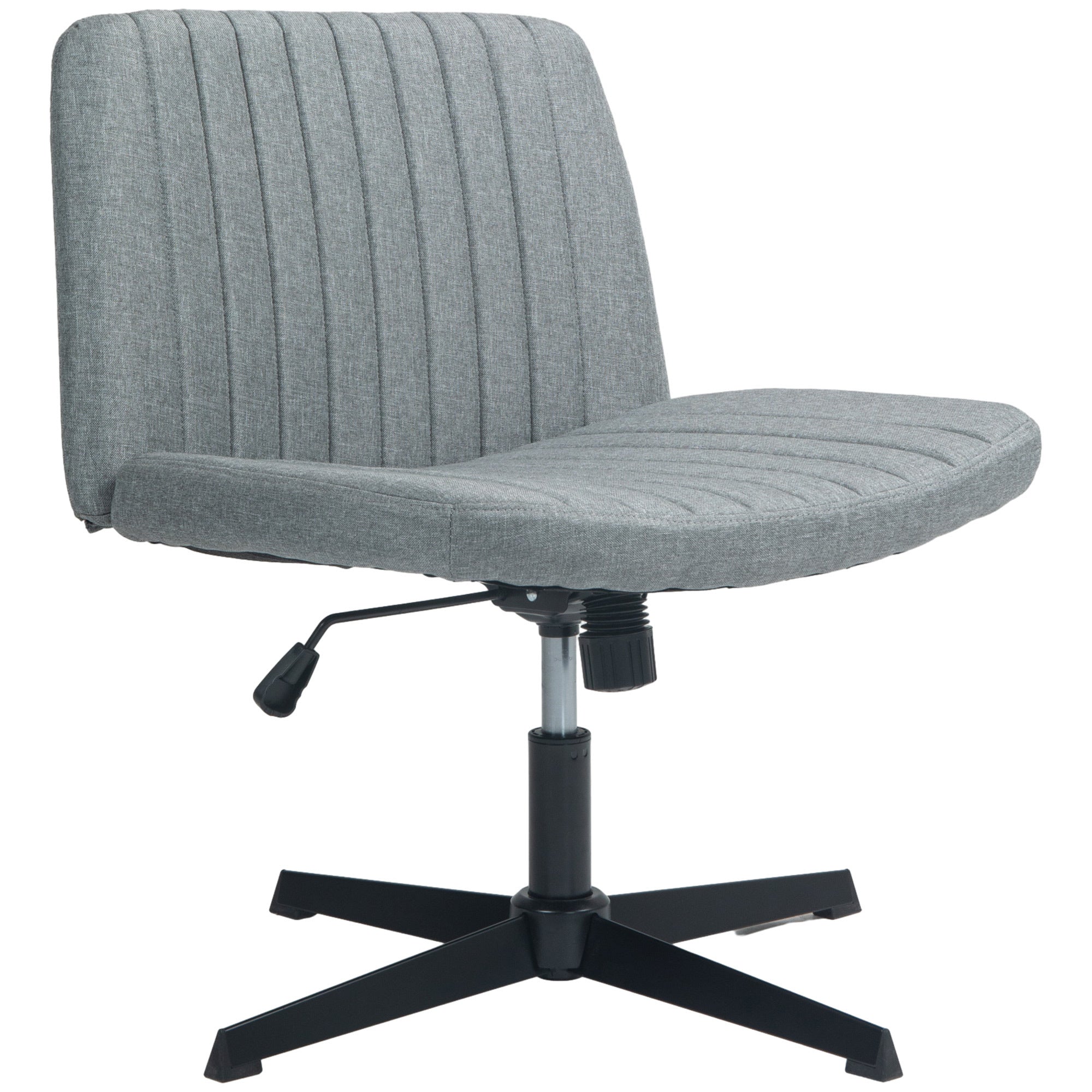 Wide Armless Office Desk Chair with Adjustable Height