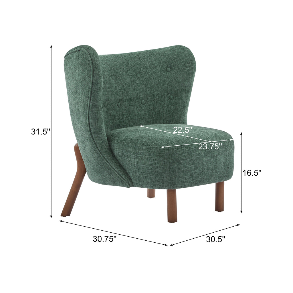 Bella Upholstered Wingback Armless Accent Chair