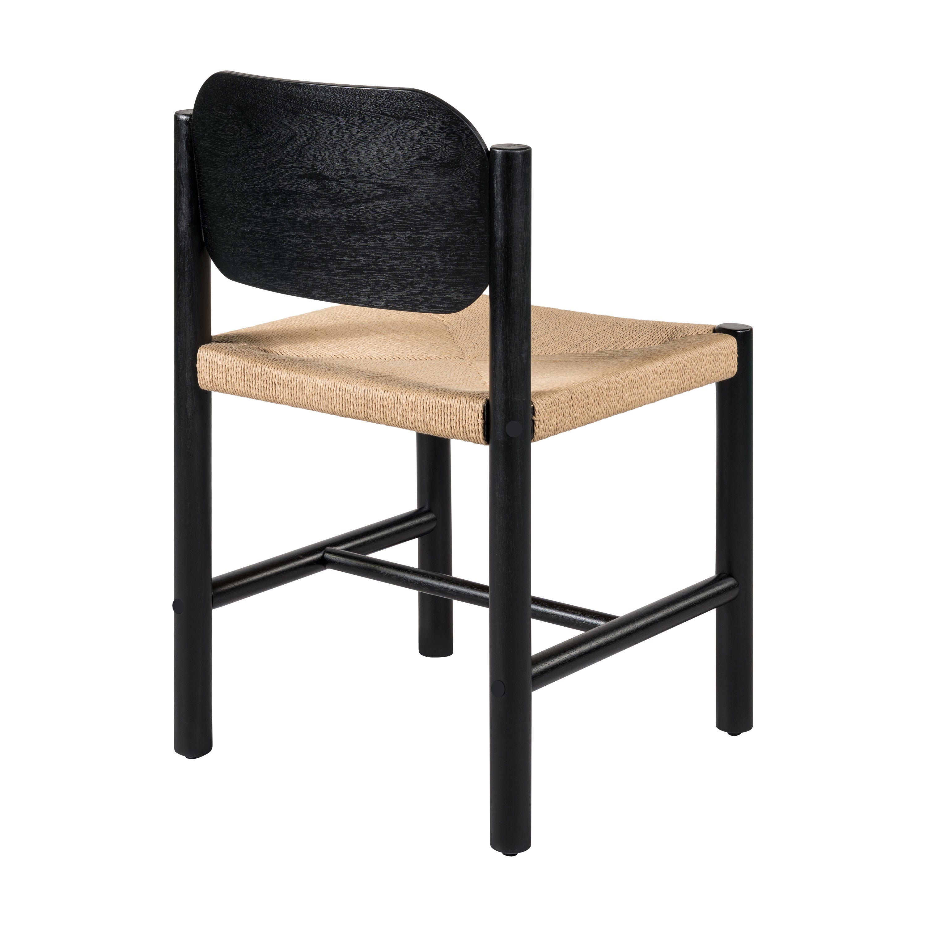 Farmington Wooden Dining Chairs with Beige Paper Rope Weave Seat, Set of 2
