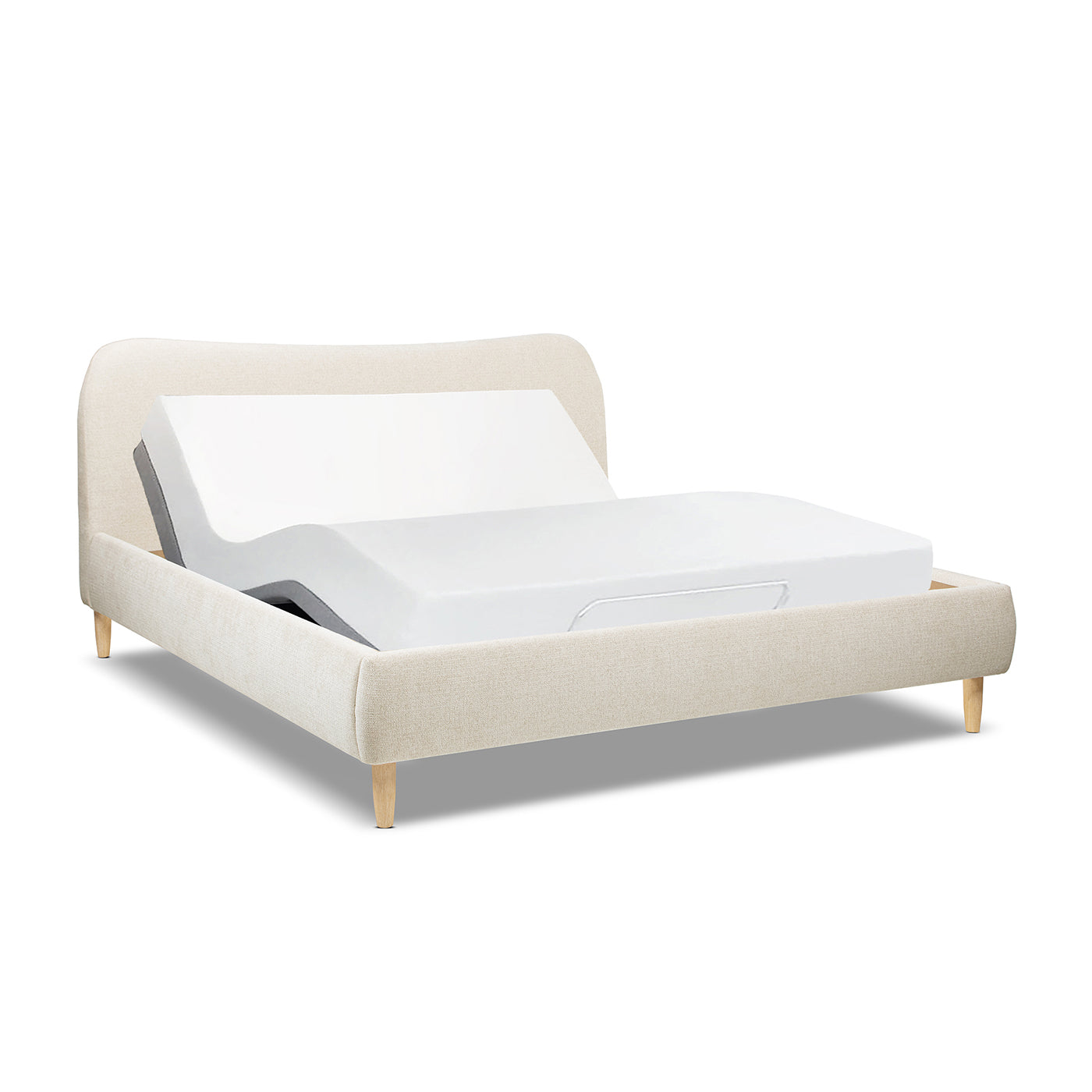 Roman Curved Headboard Upholstered Platform Bed