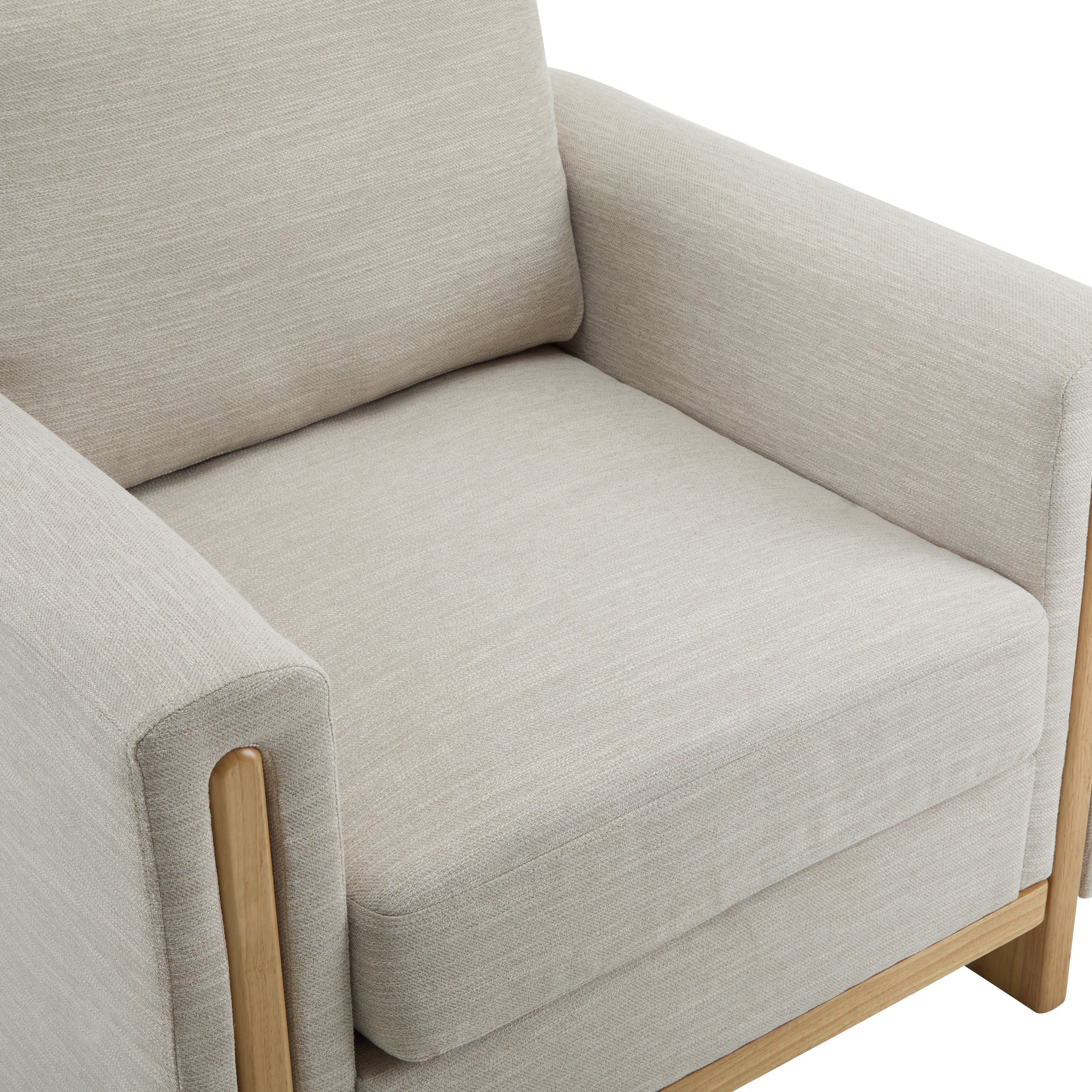 Harmonia Fabric Upholstered Accent Chair with Wood Accent