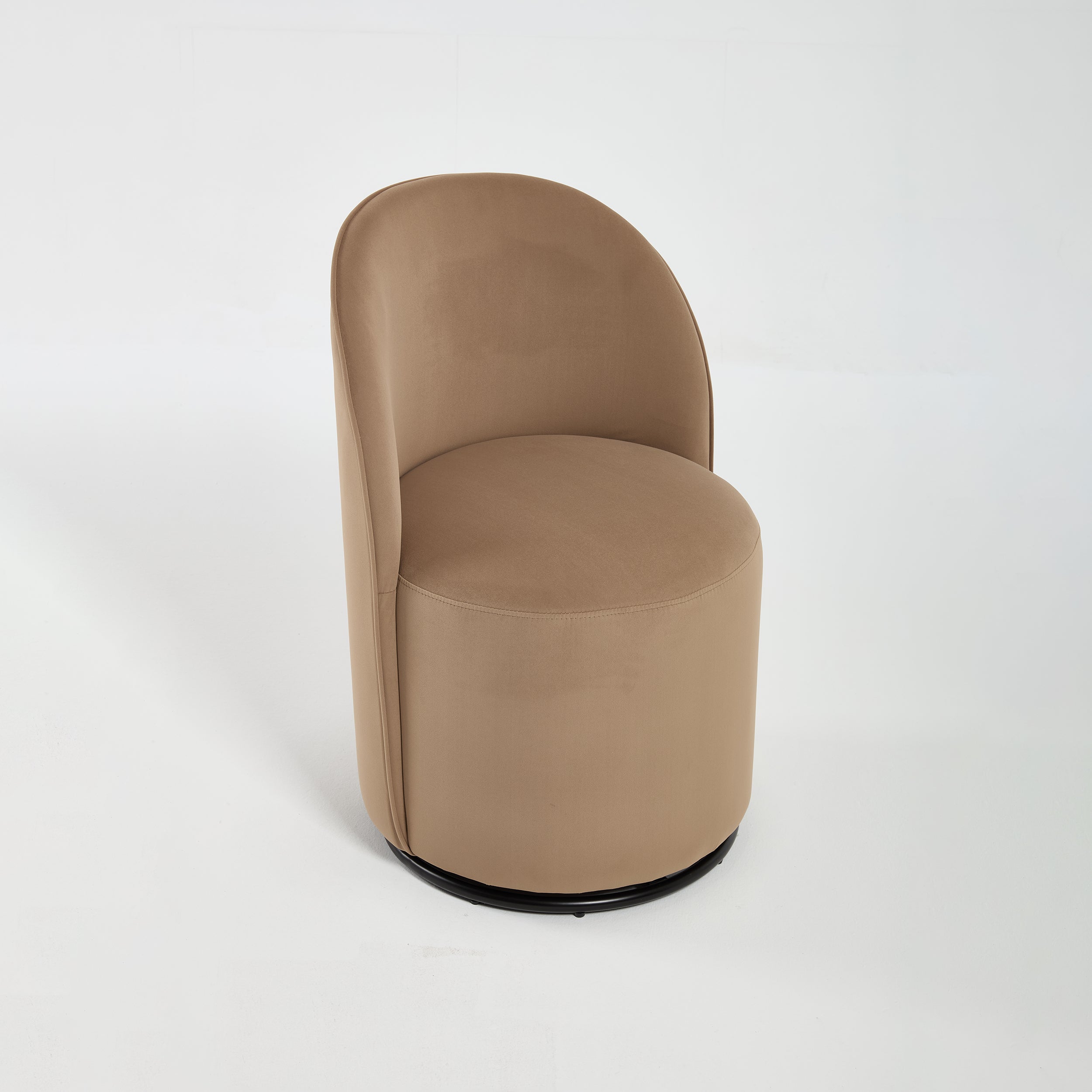 Ashcombe Mid Century Modern Round Velvet Dining Chair