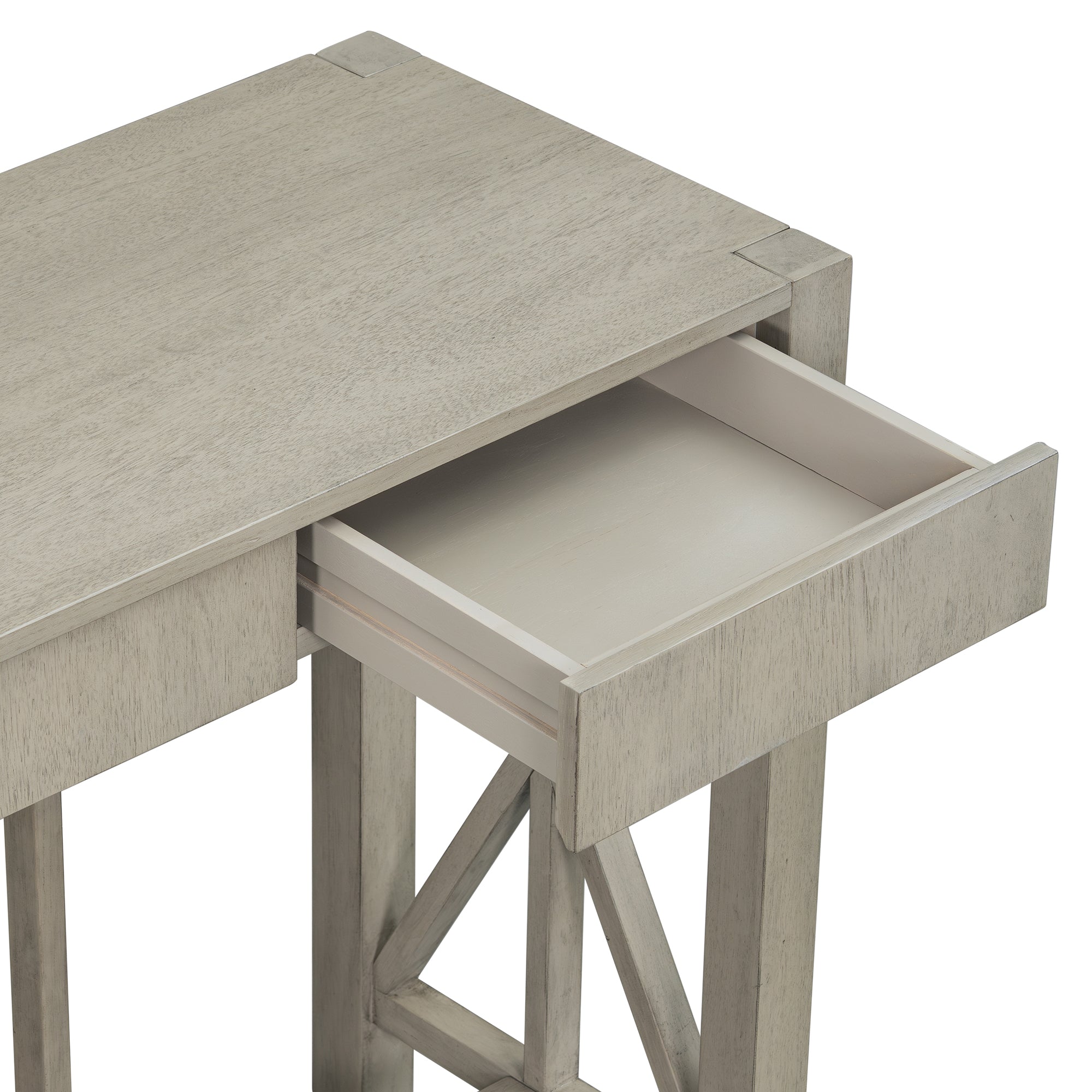 Modern Crisscross Design Entryway Table with Open Bottom Storage