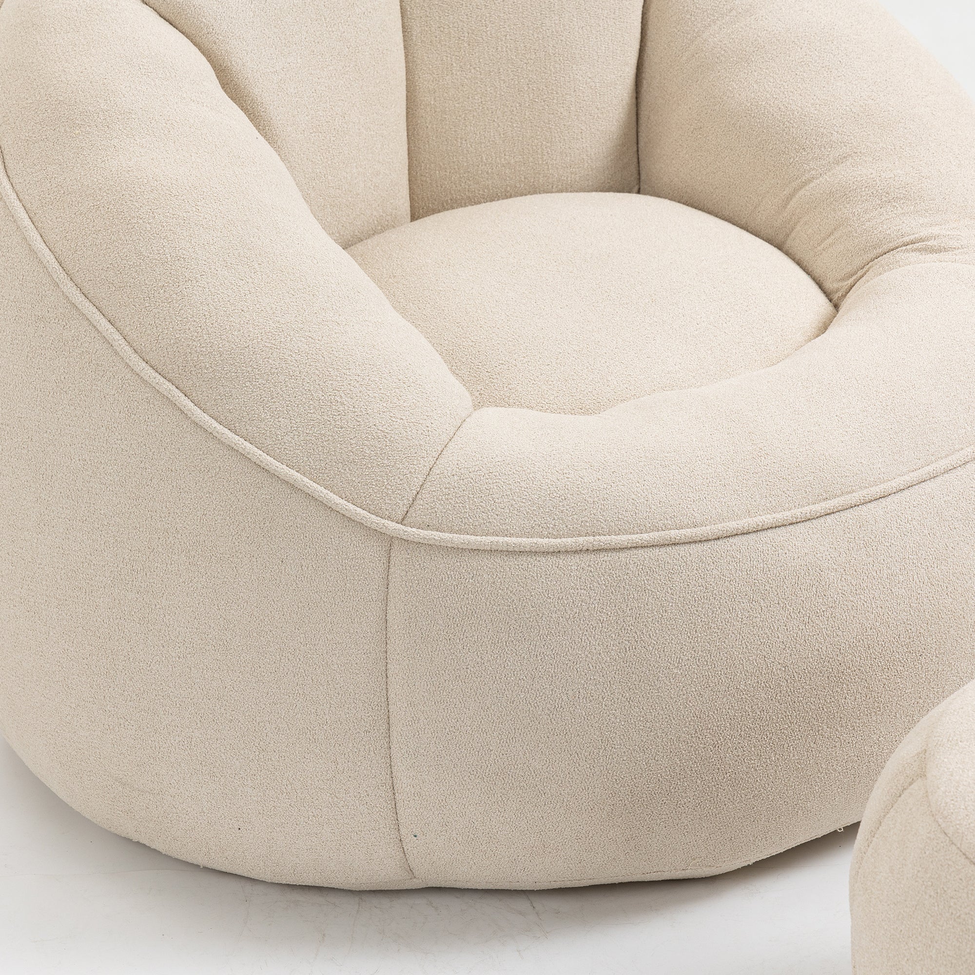 Bean Bag Sofa Chair with High-Pressure Foam and Footrest