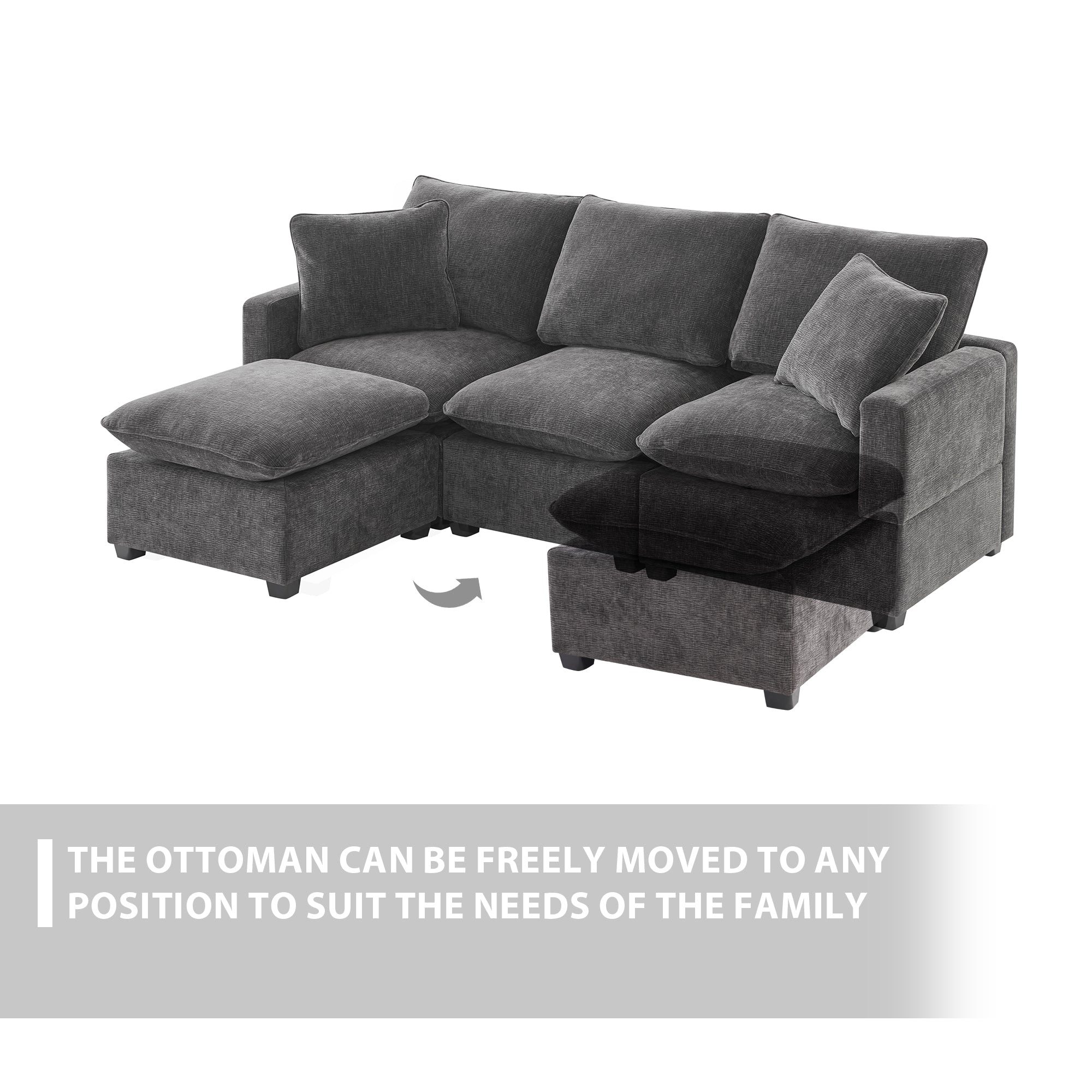 Chenille Modular L-Shape Sofa