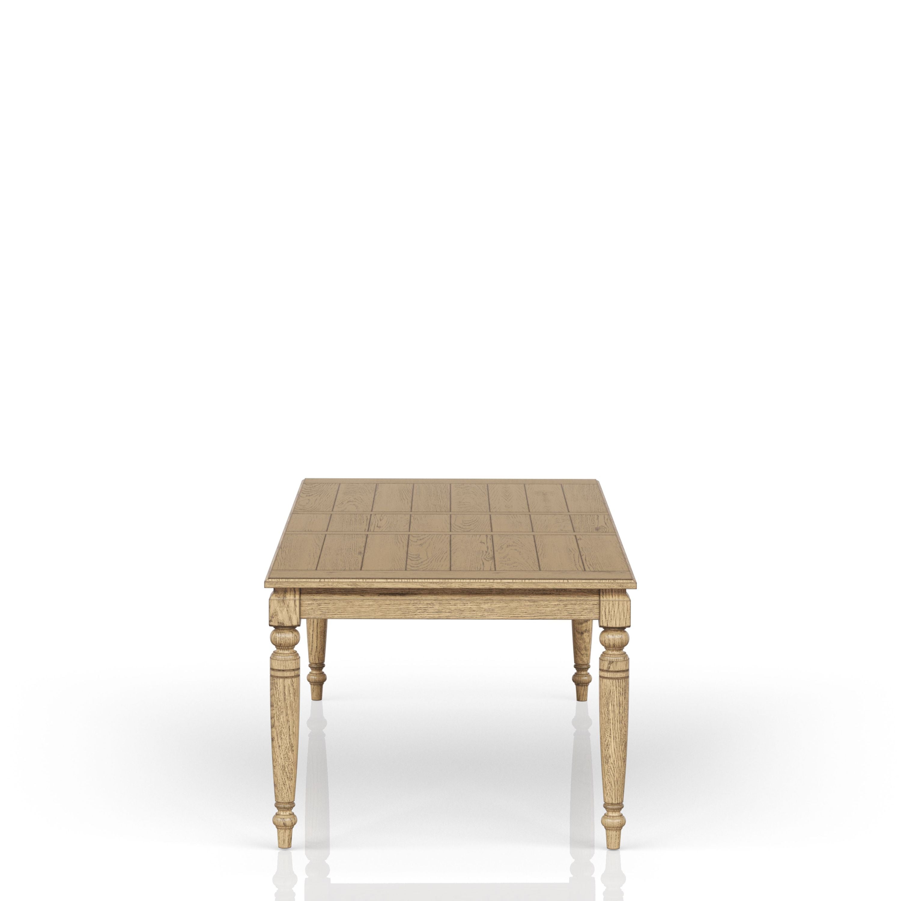 Fordham Turned Leg Wood Extendable Dining Table with Leaf
