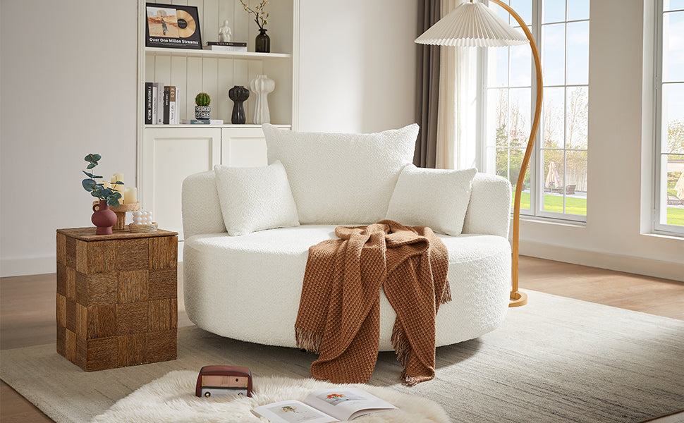 Crossley Oversized Swivel Barrel Accent Chair