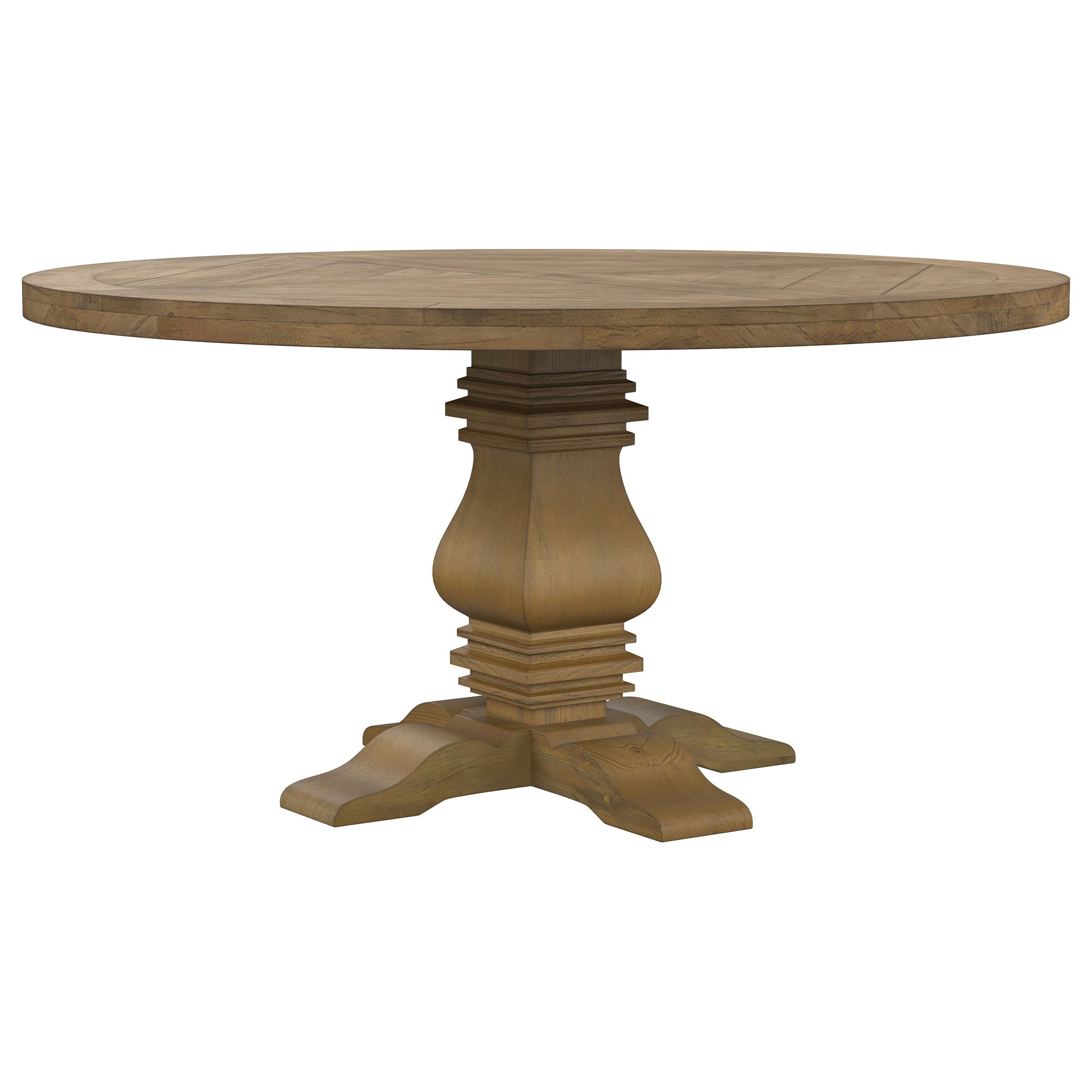 Rhea Rustic Honey Round Wood Dining Table