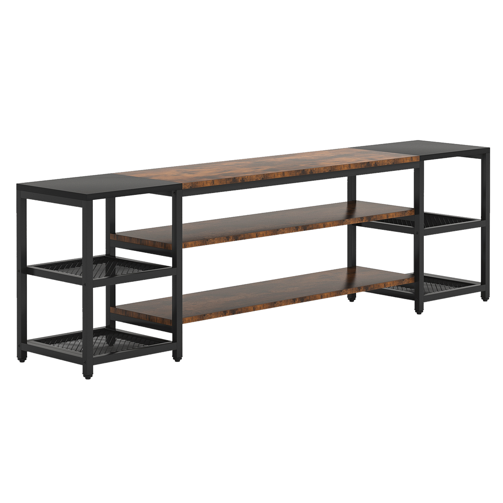 Waterford Modern Farmhouse Entertainment Center with 3-Tier Shelves