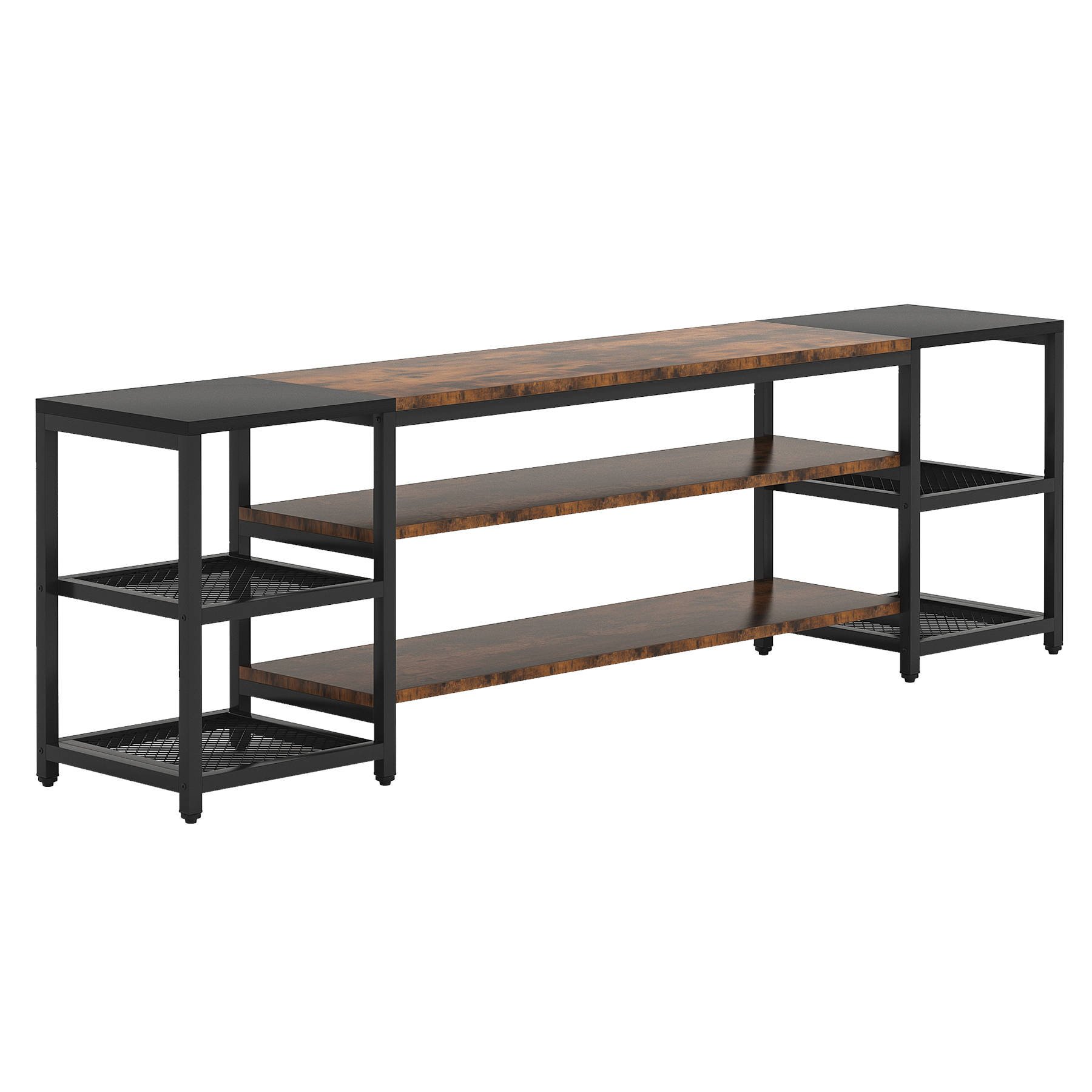 Waterford Modern Farmhouse Entertainment Center with 3-Tier Shelves