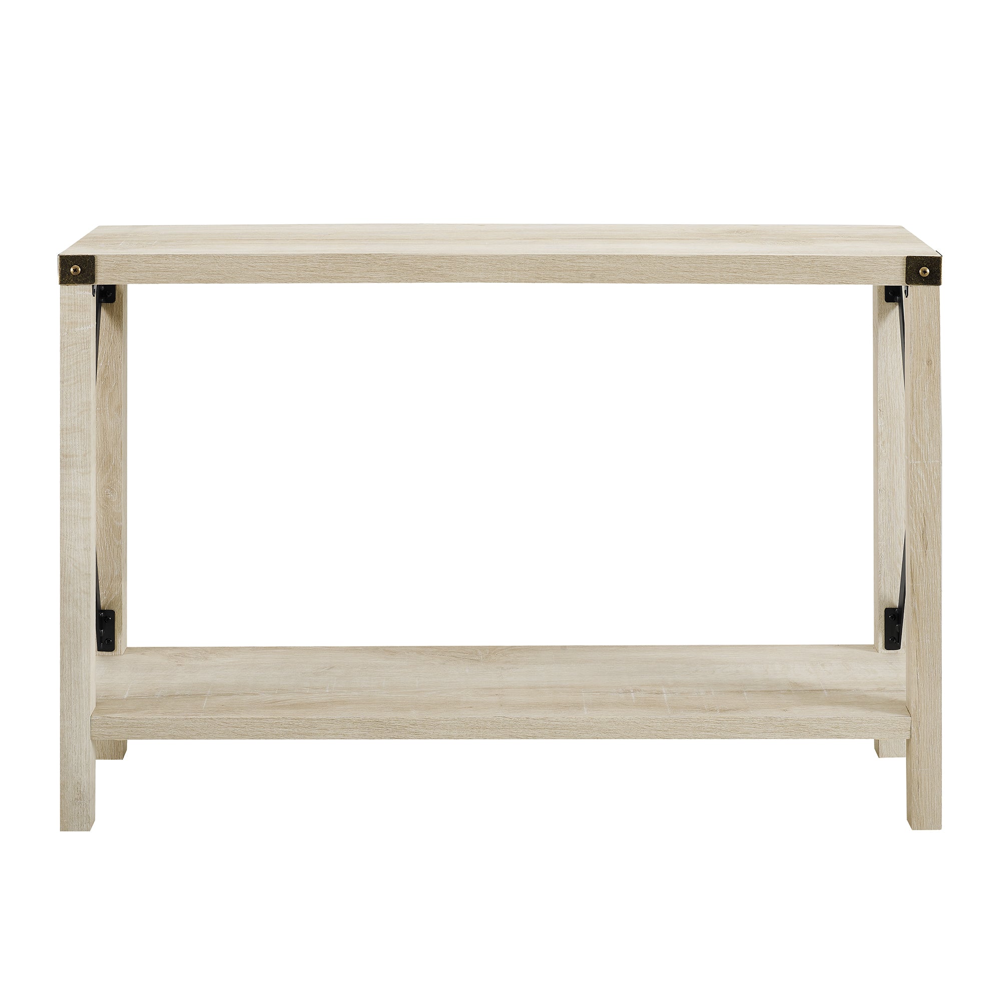 Modern Farmhouse Metal-X Entry Table with Lower Shelf