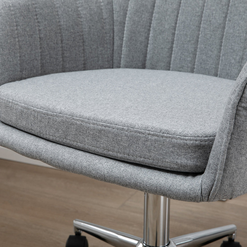 Swivel Desk Chair with Tub Shape Design & Lined Pattern Back