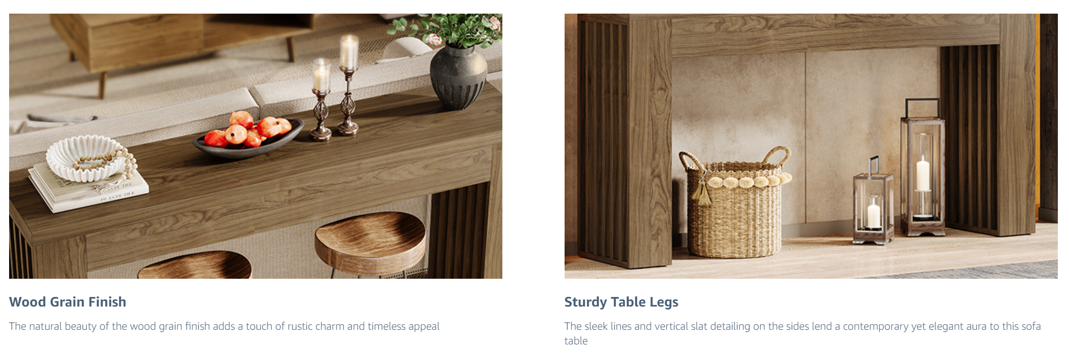Langley Farmhouse Console Table with Vertical Slat Legs