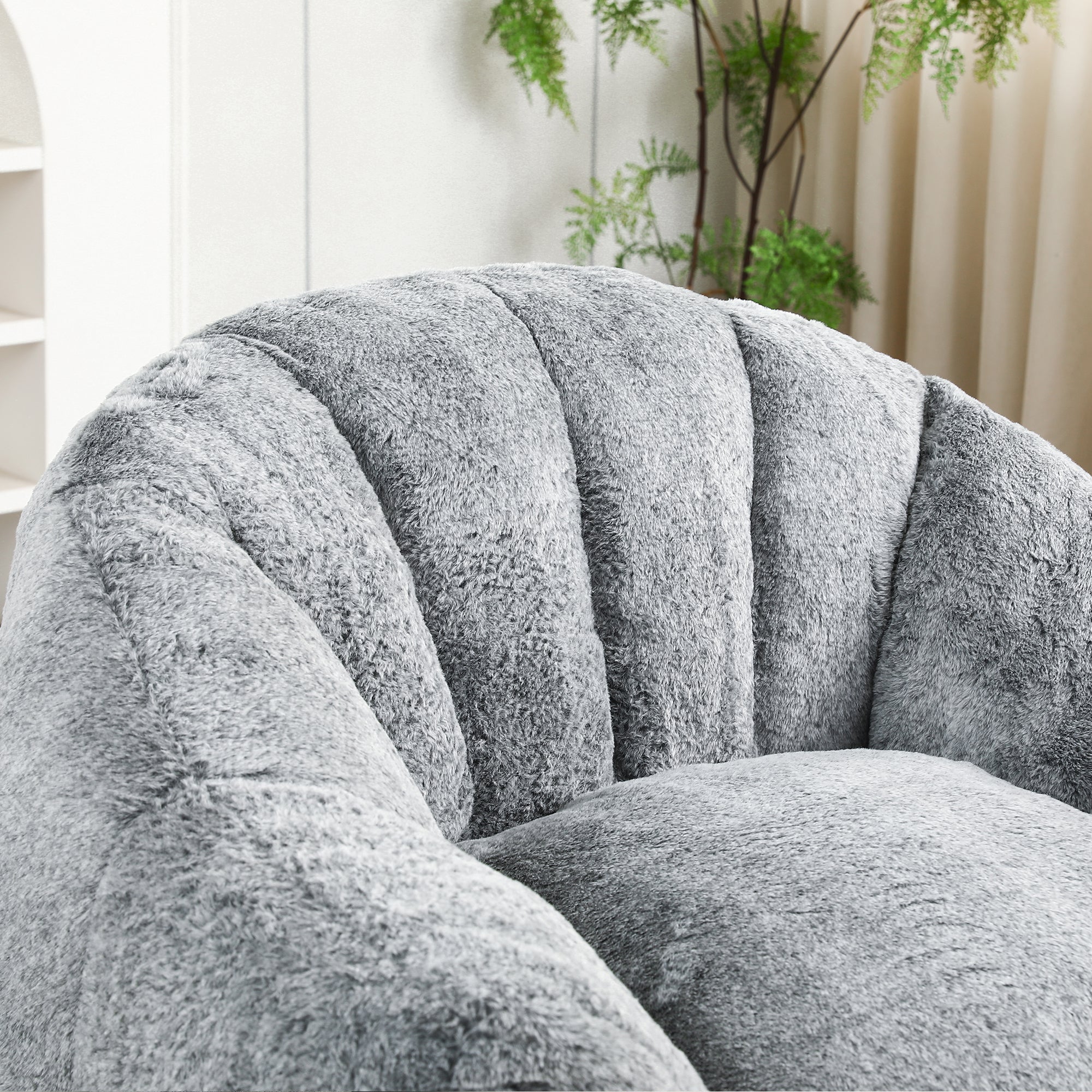 Beanbag Sofa Chair with Armrests Stuffed with High-Density Foam