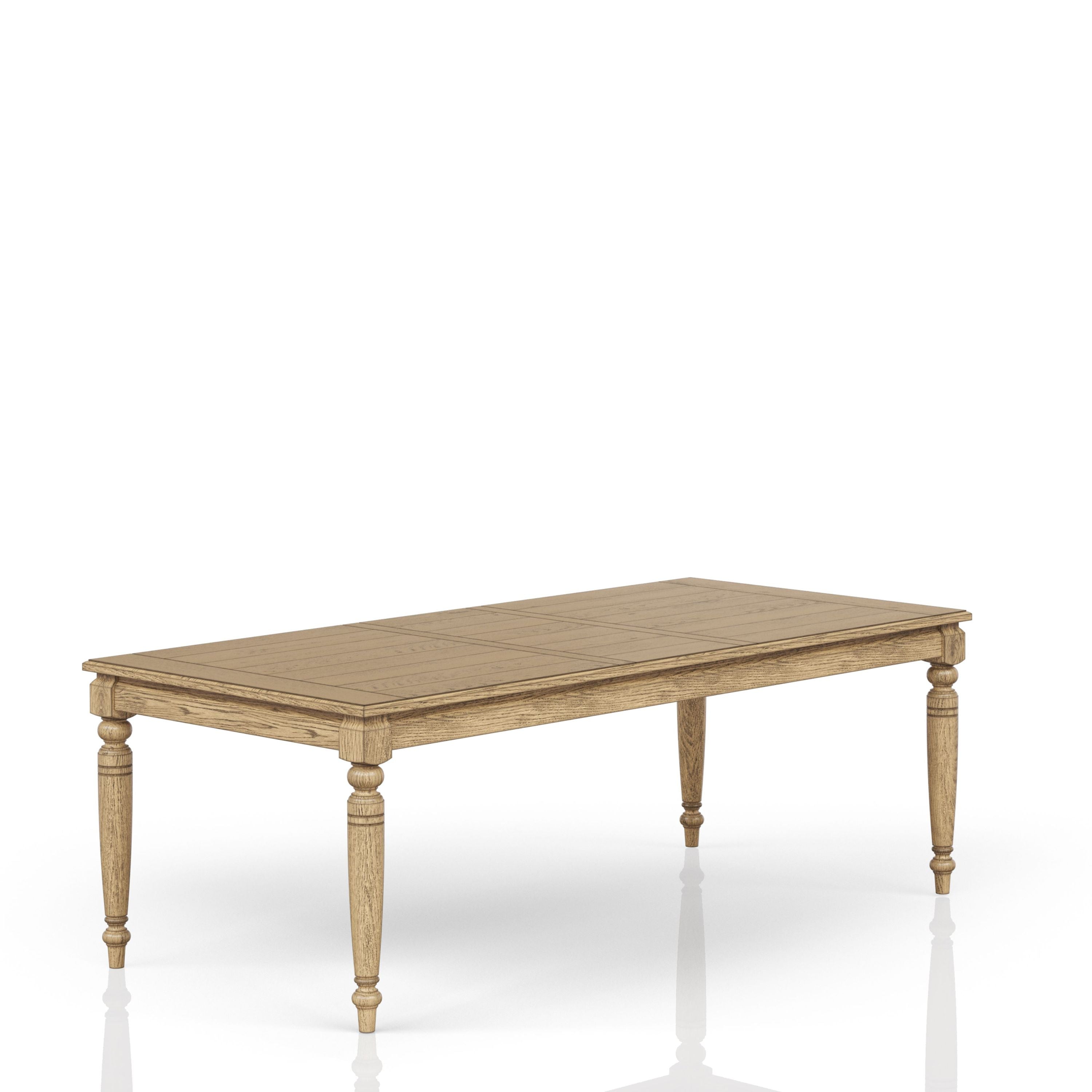 Fordham Turned Leg Wood Extendable Dining Table with Leaf