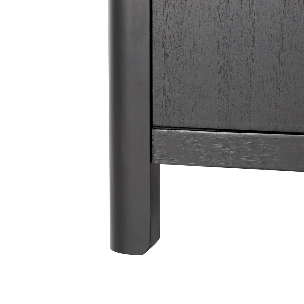 Farmhouse Style 4-Door Cabinet with Natural Distressed Finish