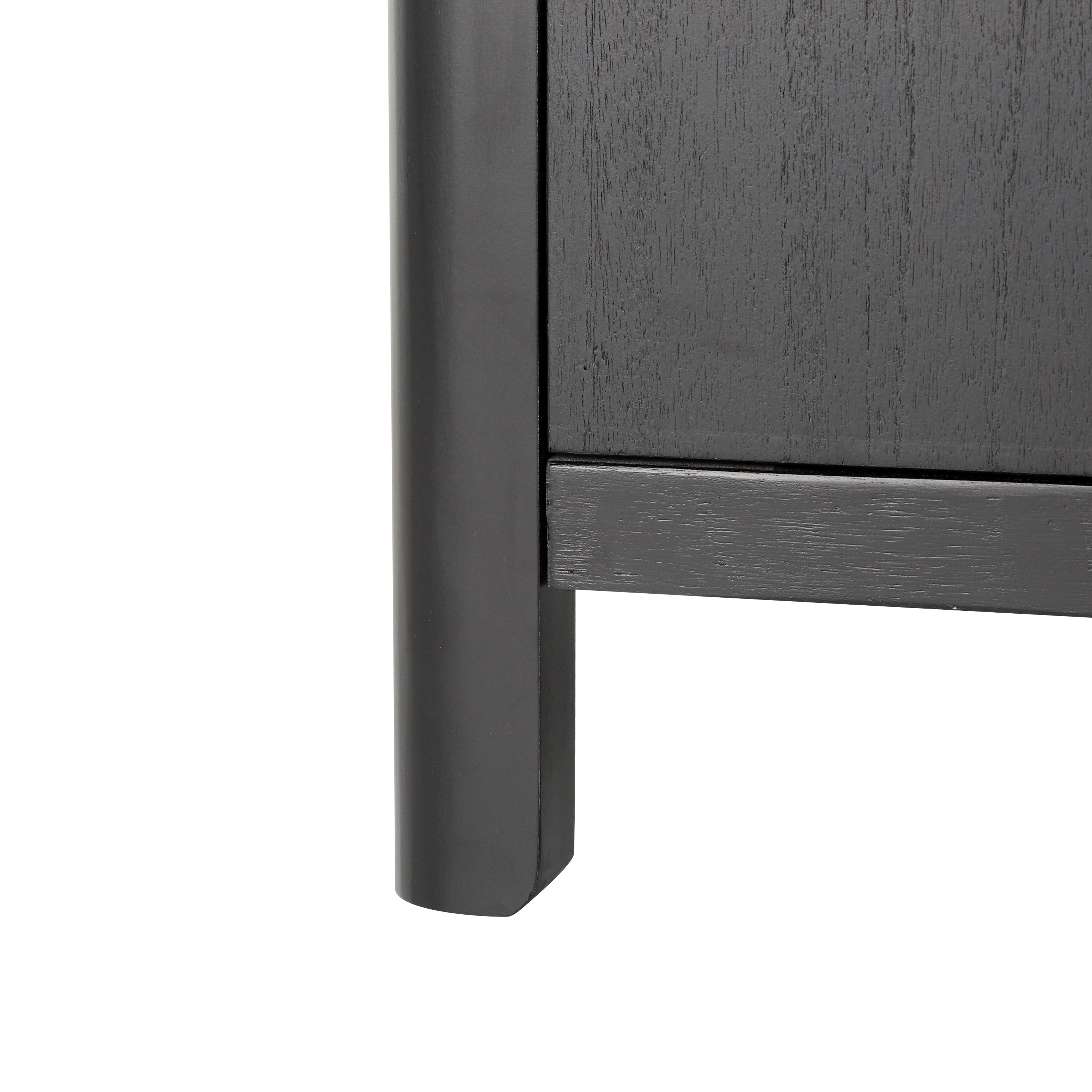 Farmhouse Style 4-Door Cabinet with Natural Distressed Finish