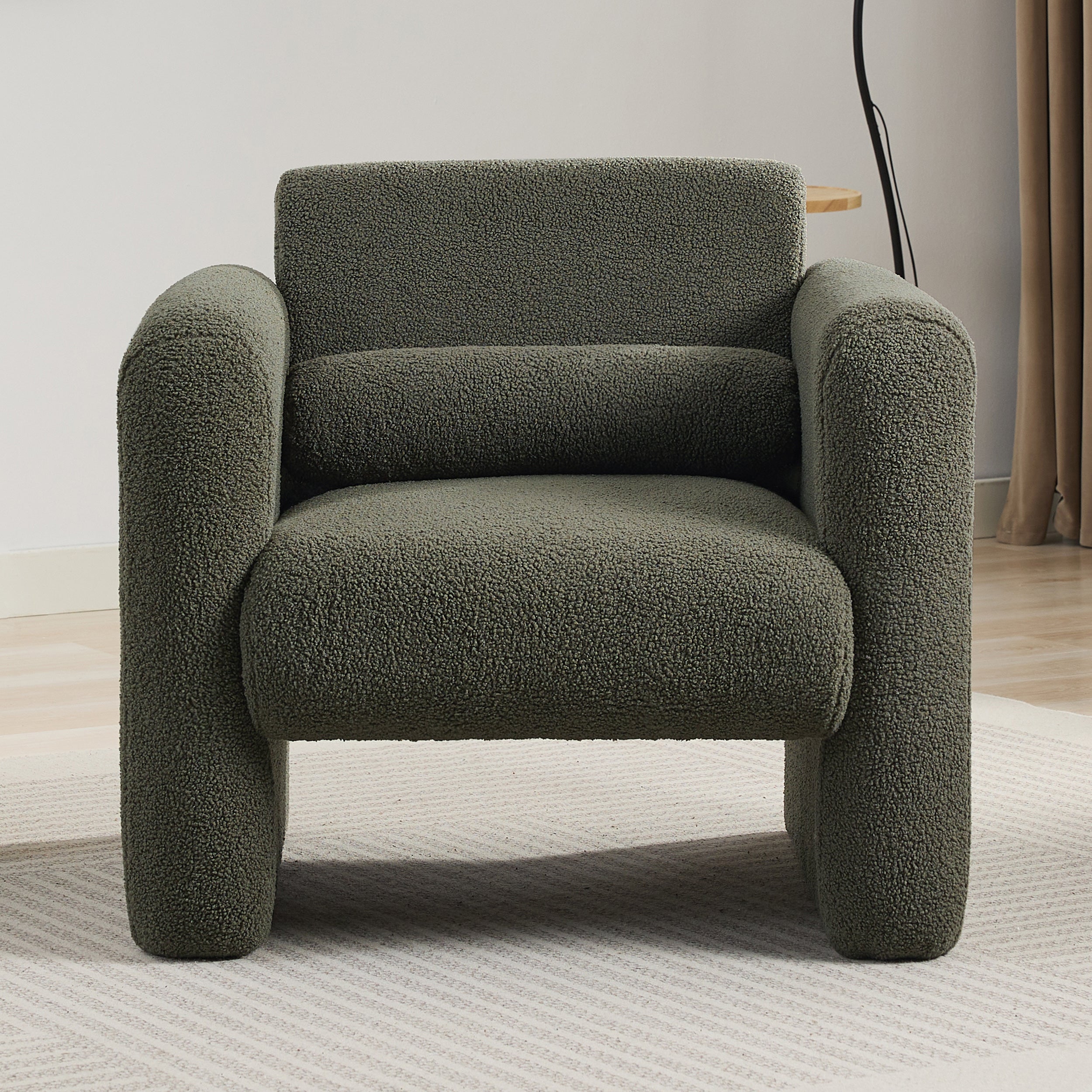 Marlowe Modern Sherpa Upholstered Comfy Reading Accent Chair