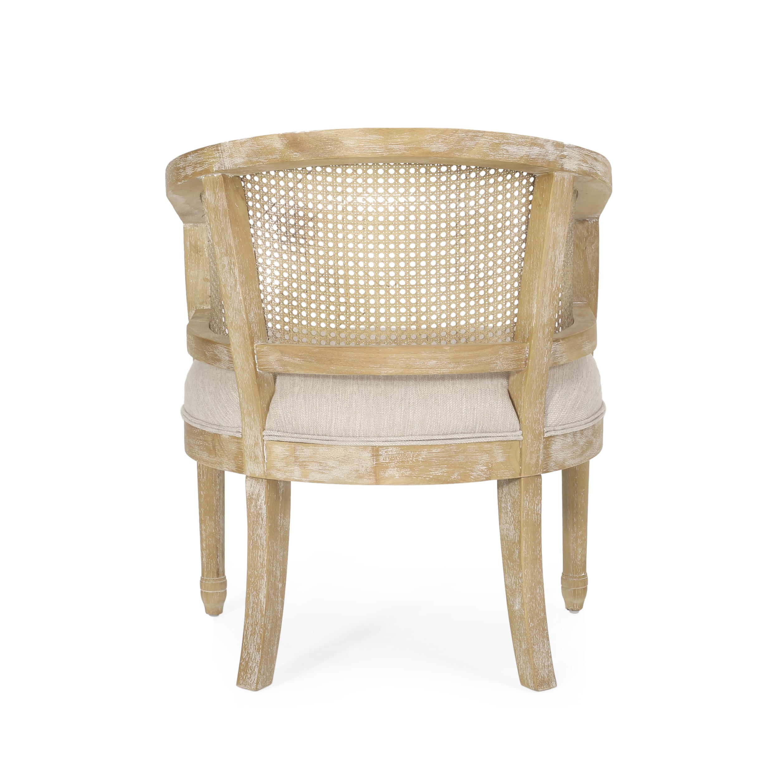 Accent Chair Rubber Wood Beige Natural