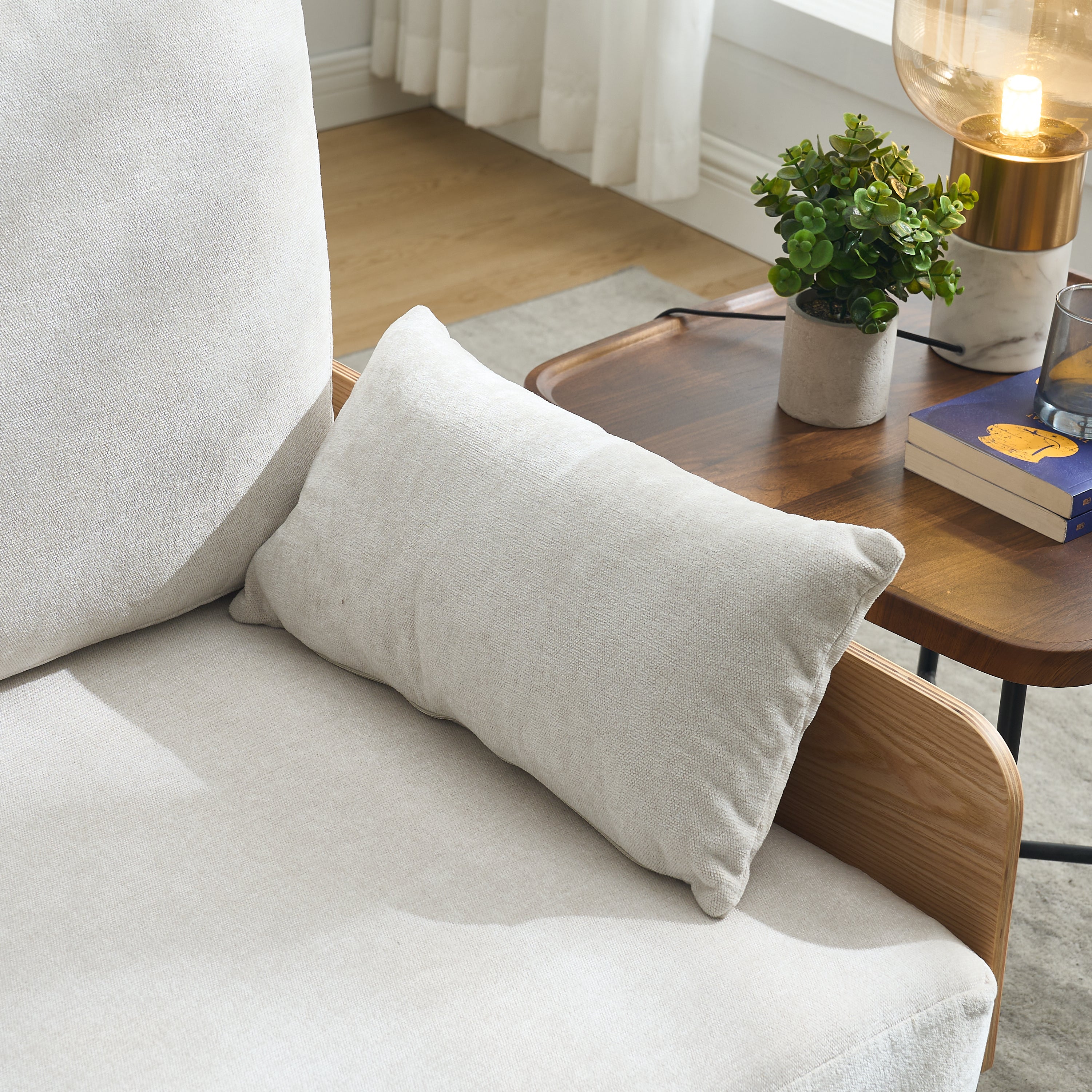 Mid-Century Modern Chenille Foldable Sofa Bed Recliner