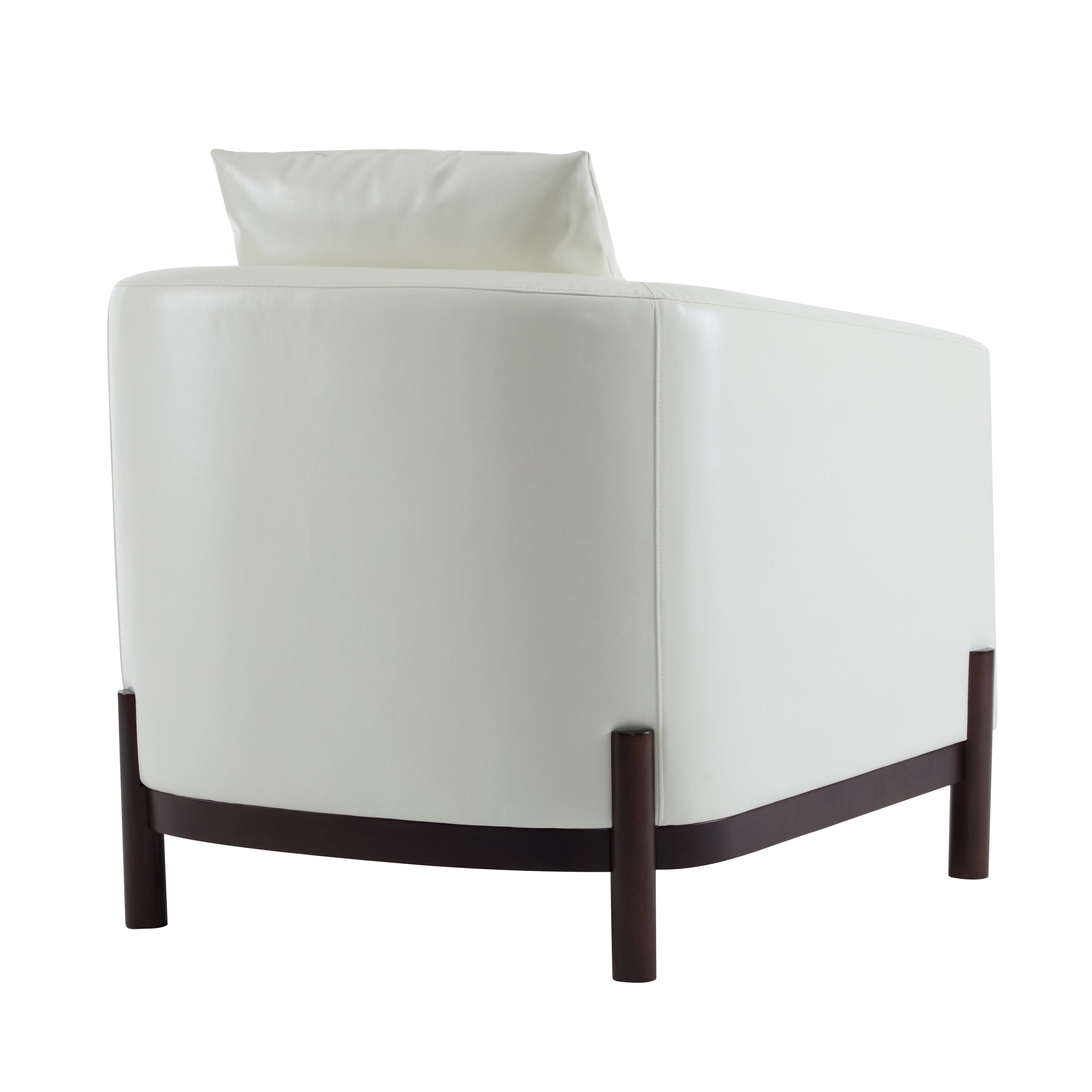 Faux Leather Barrel Club Accent Chair