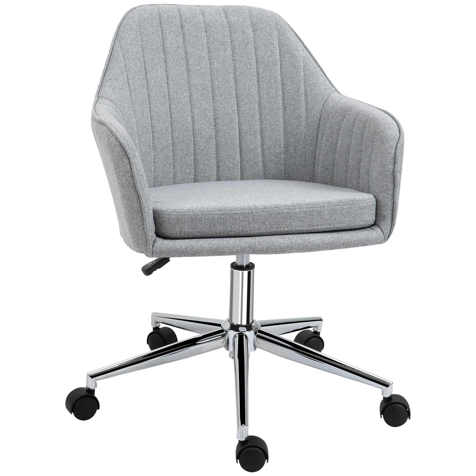 Swivel Desk Chair with Tub Shape Design & Lined Pattern Back