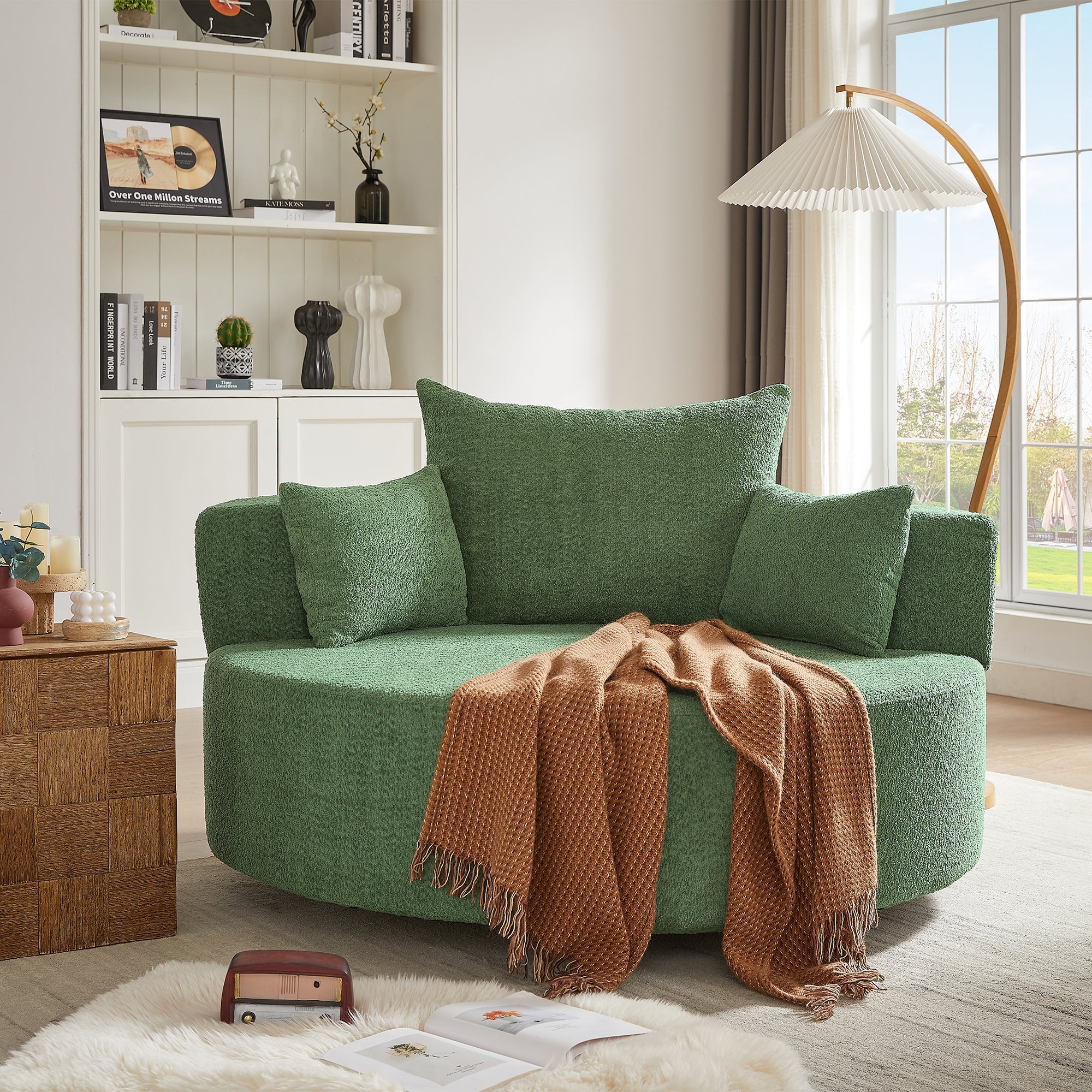 Crossley Oversized Swivel Barrel Accent Chair