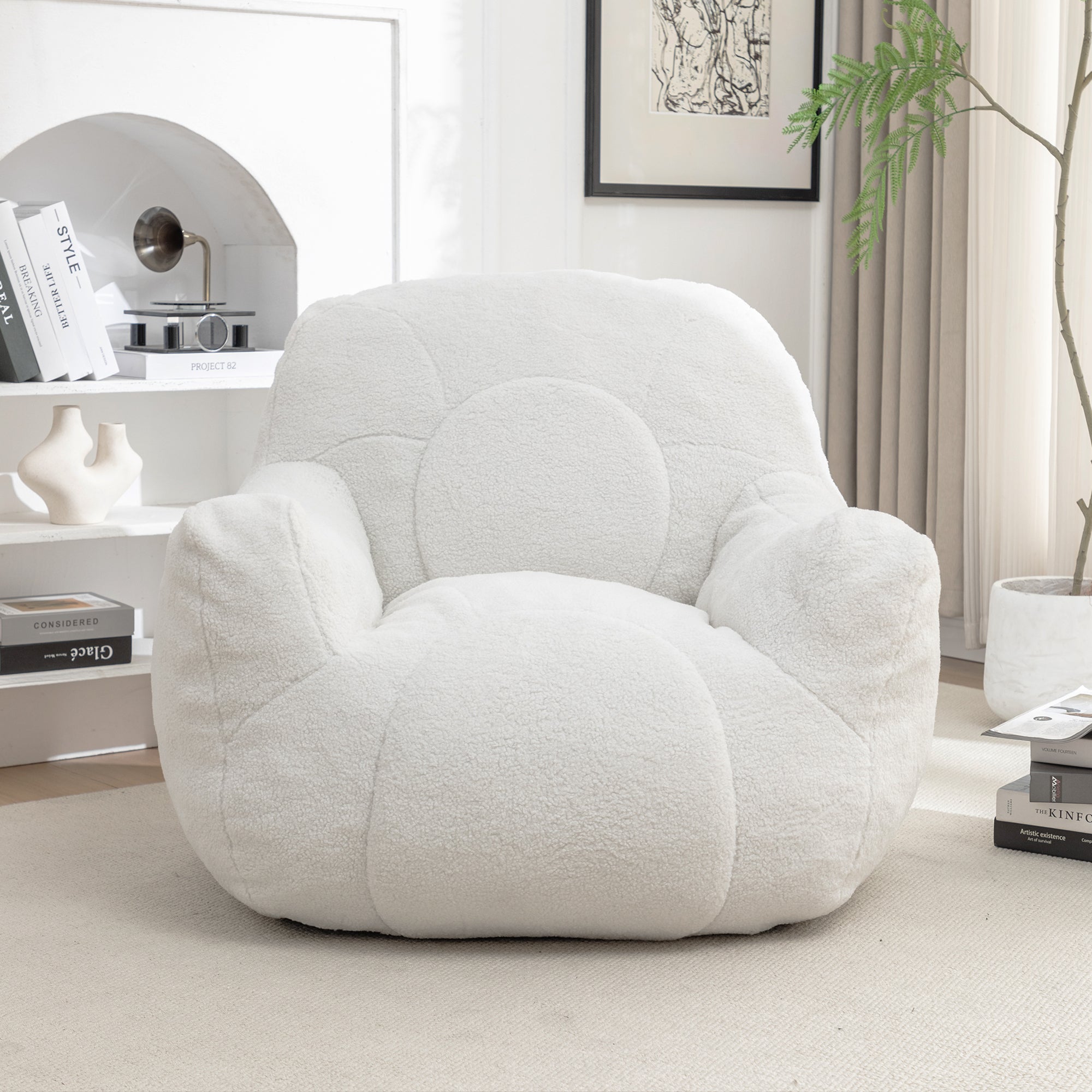 Tufted Memory Foam Bean Bag Chair