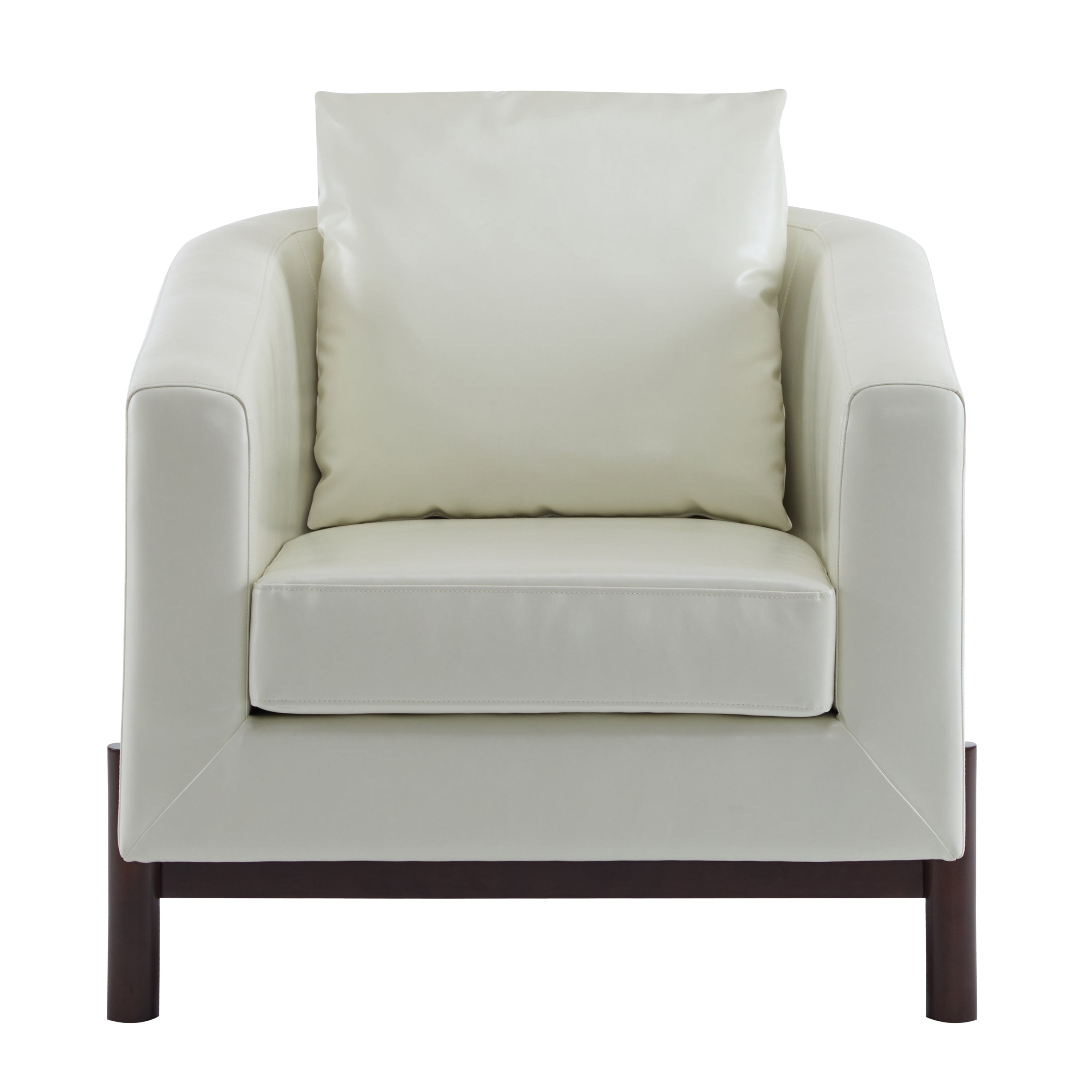 Faux Leather Barrel Club Accent Chair
