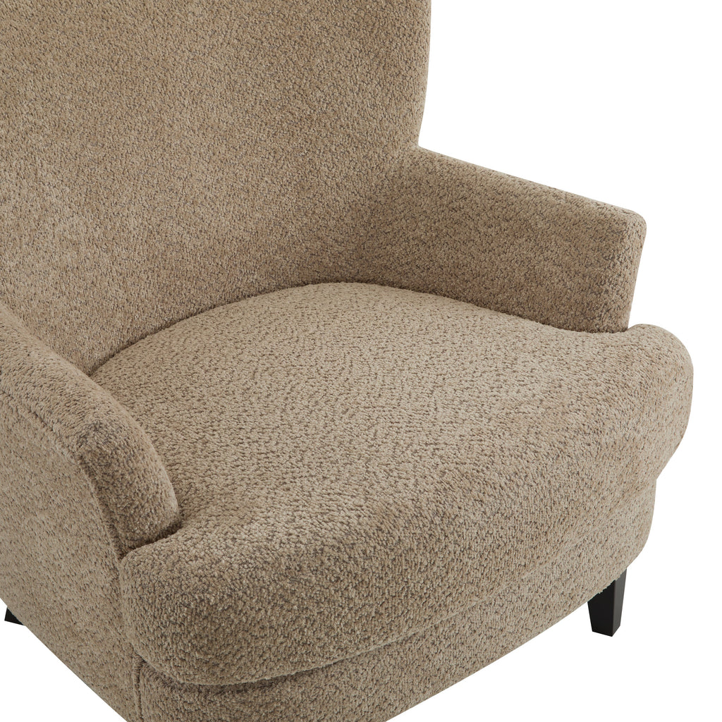 Gerald Boucle Upholstered Club Chair and Ottoman Set