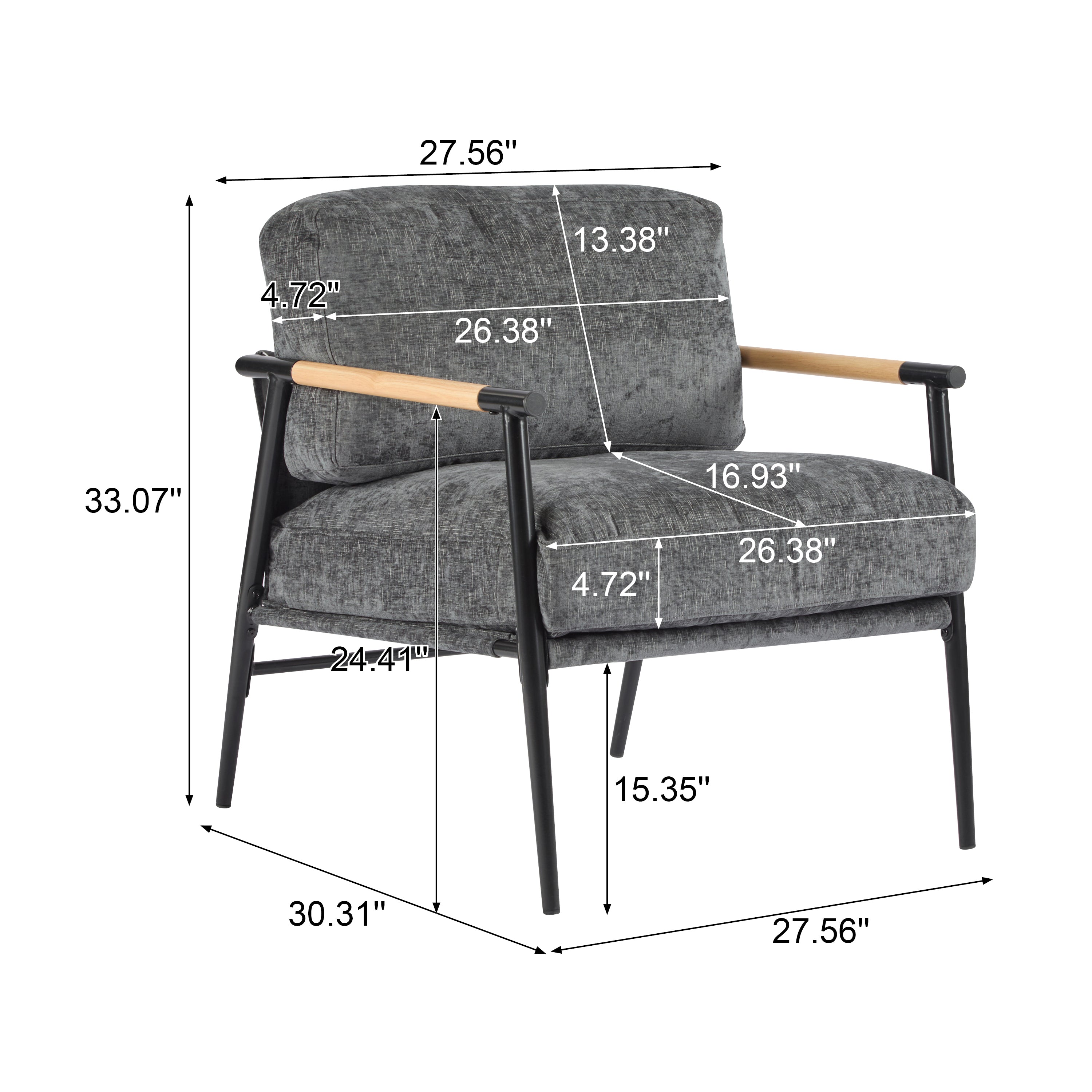Portwyn Modern Accent Chair with Plush Cushions