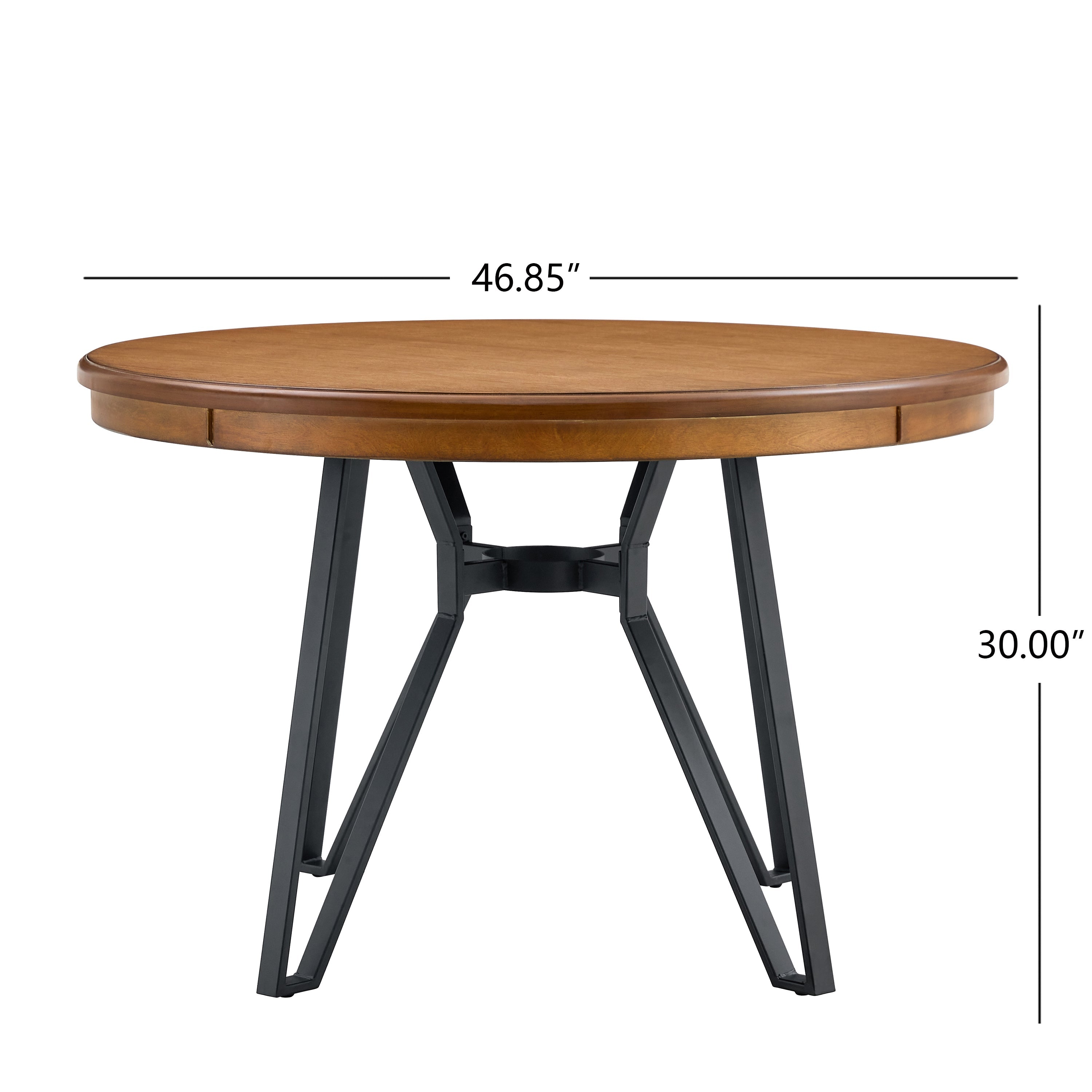 Crosswell Round Dining Table with Metal Legs