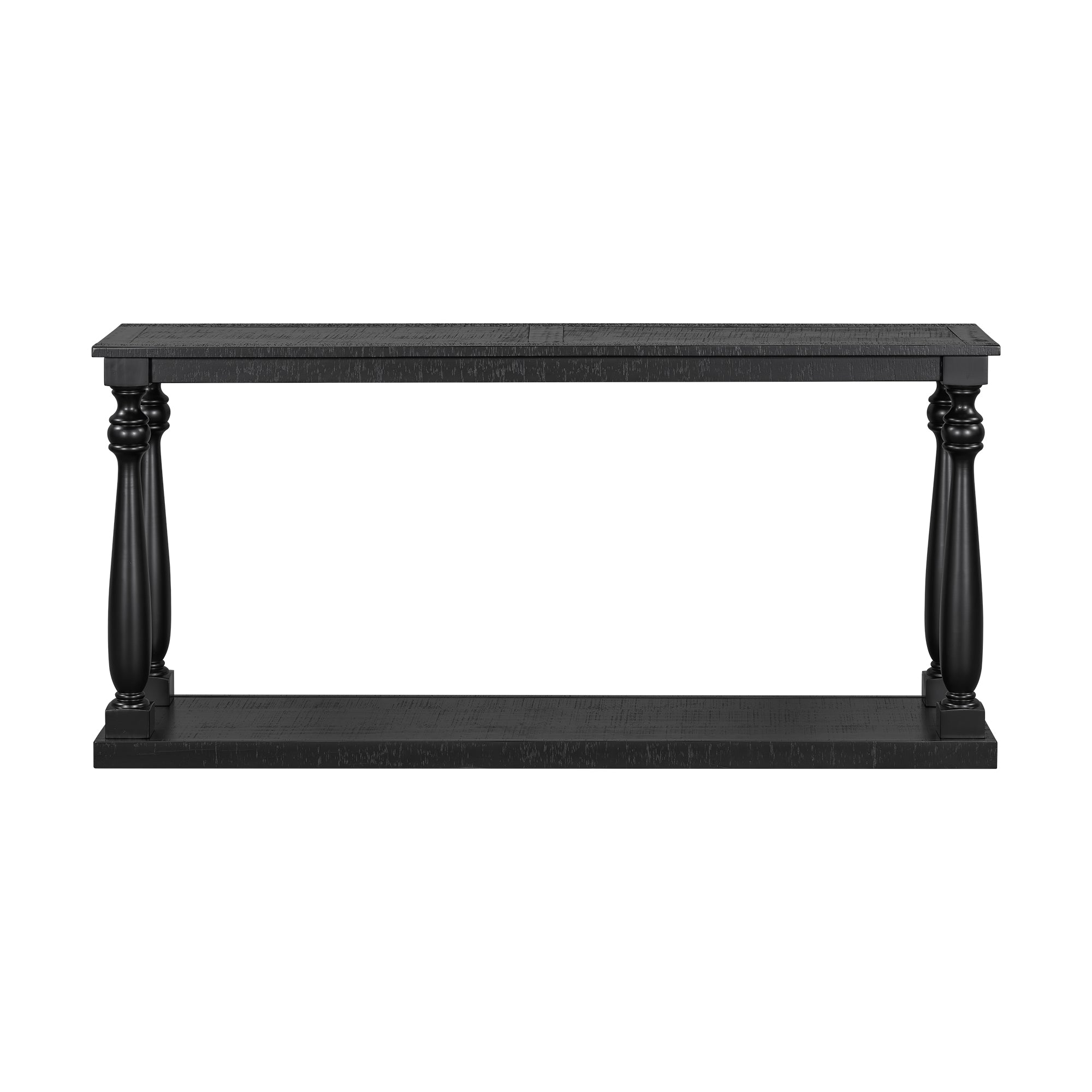 Farmhouse Turned-Leg Entryway Console Table with Bottom Shelf