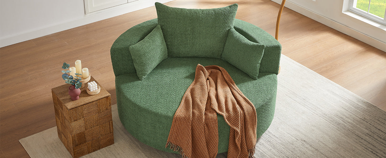 Crossley Oversized Swivel Barrel Accent Chair
