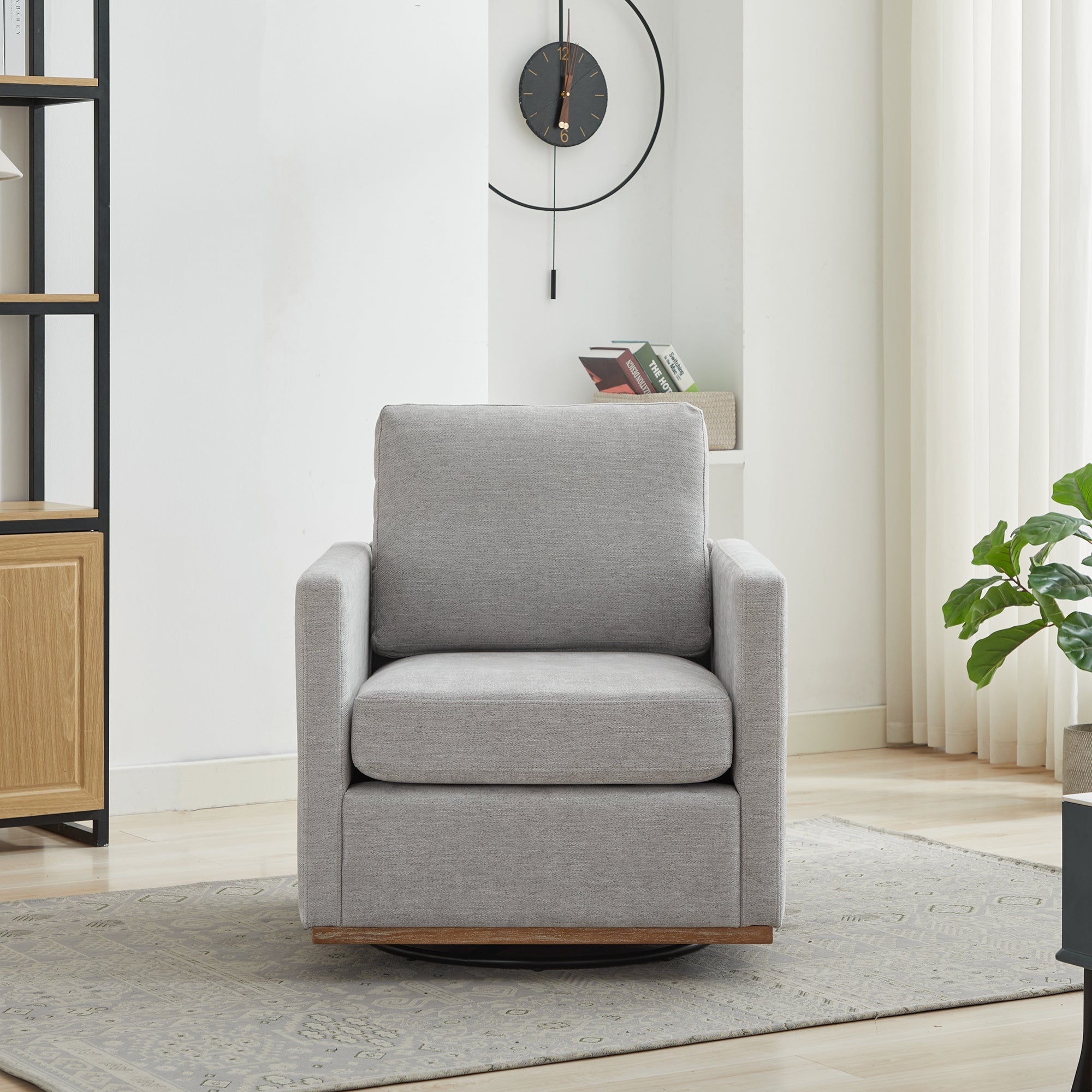 Modern Square Upholstered Swivel Accent Chair