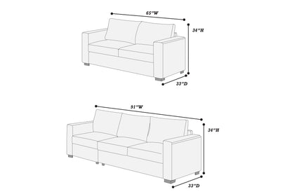 SALE! F8461 2pc Sofa & Loveseat Set - Grey