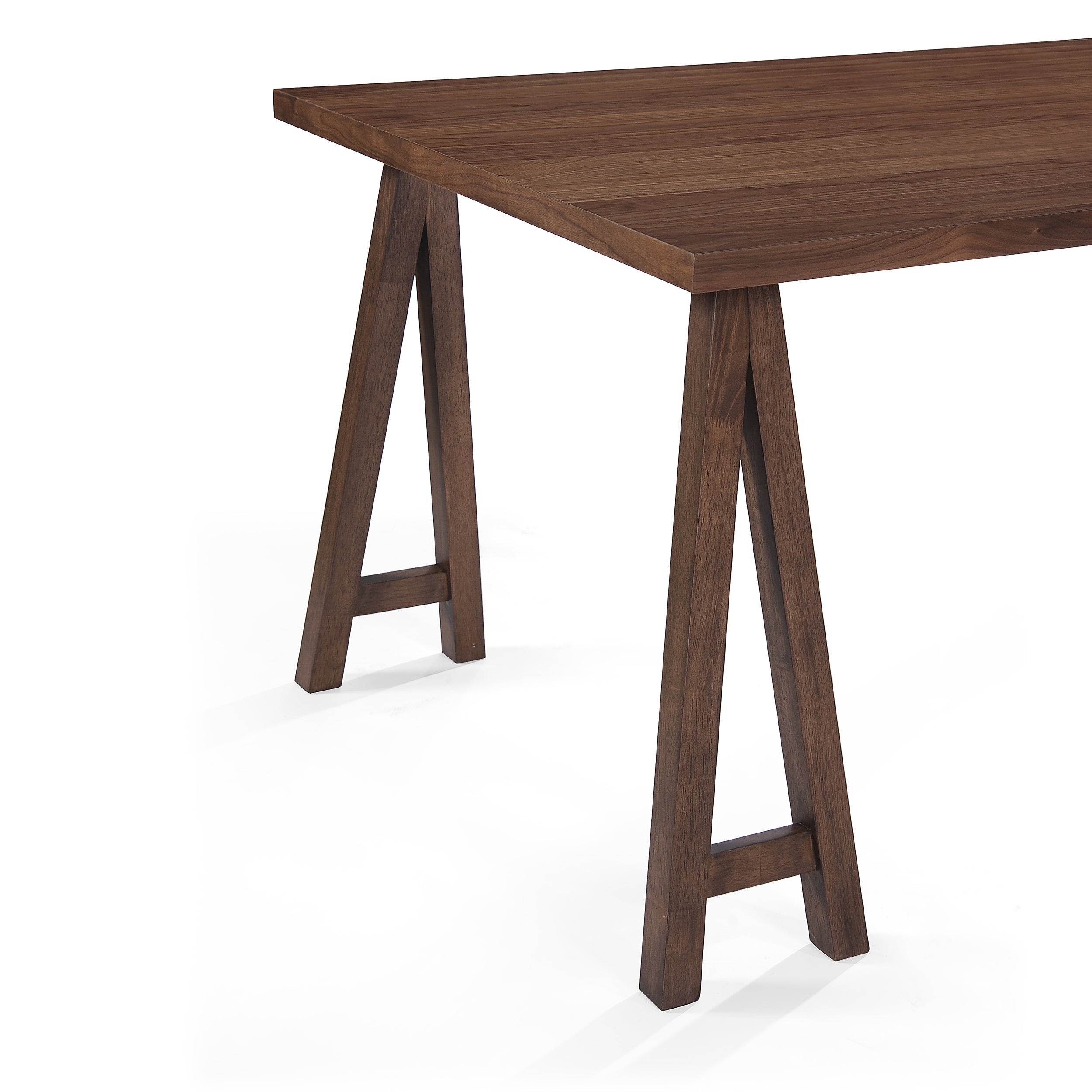 Solid Wood Sawhorse Dining Table