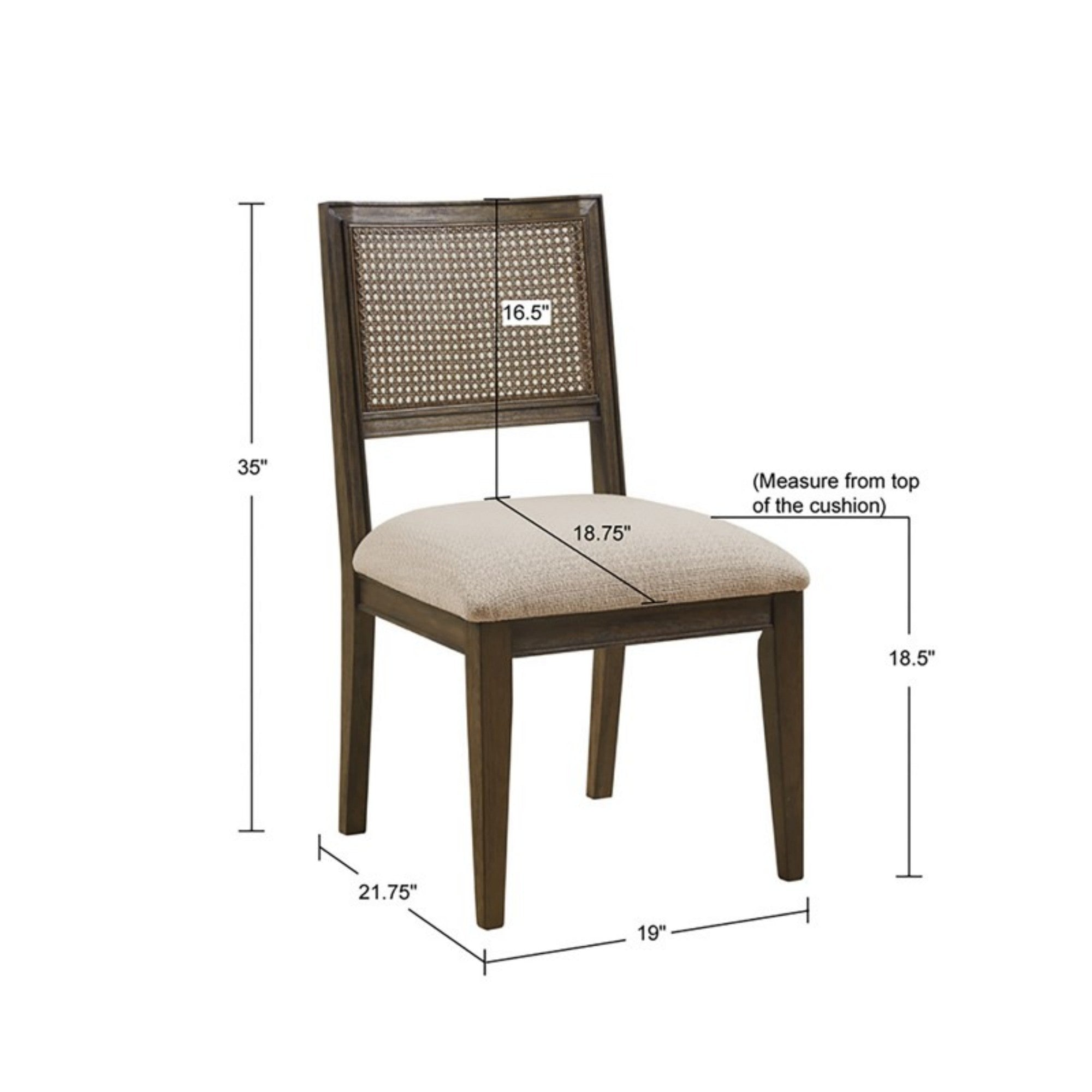 Hearthfield Rattan Armless Dining Chair, Set of 2